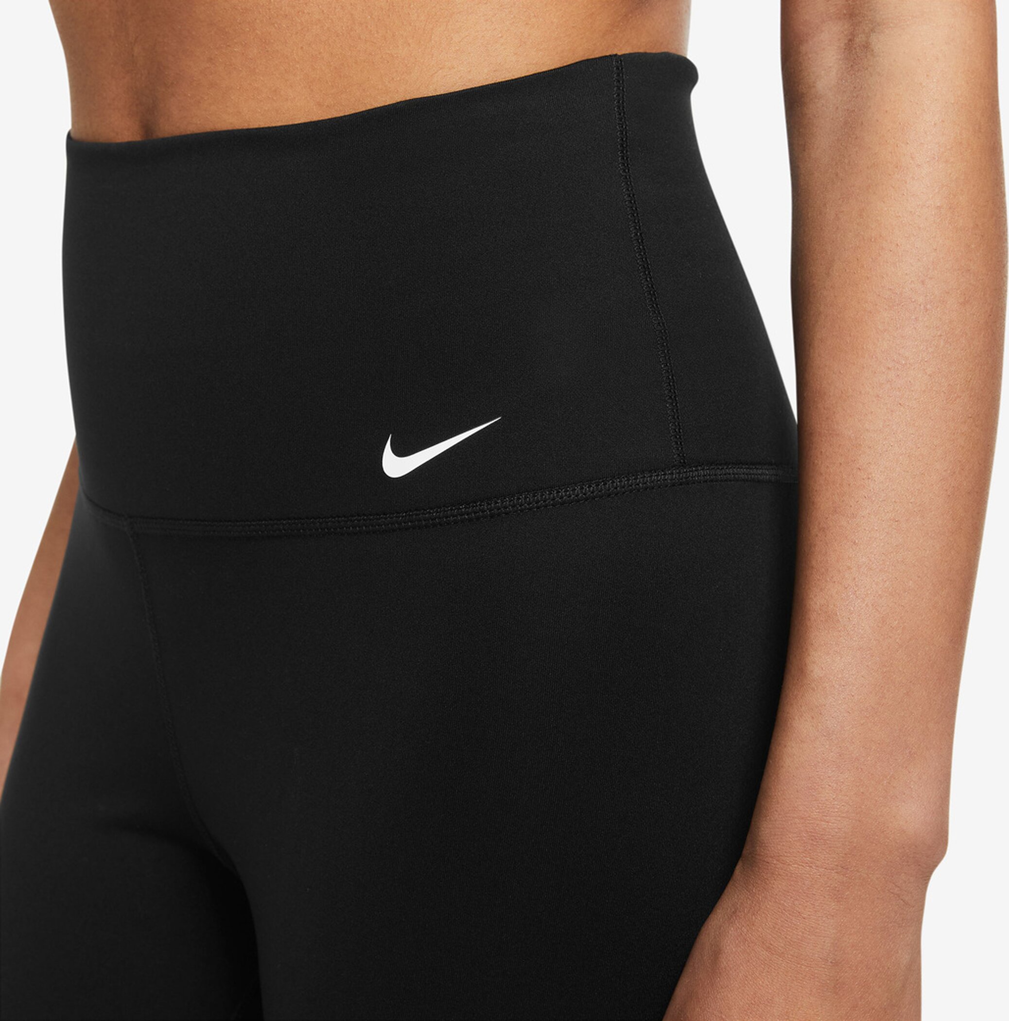 NIKE W NK ONE DF HR CPRI TIGHT BLACK/WHITE – Bild 5