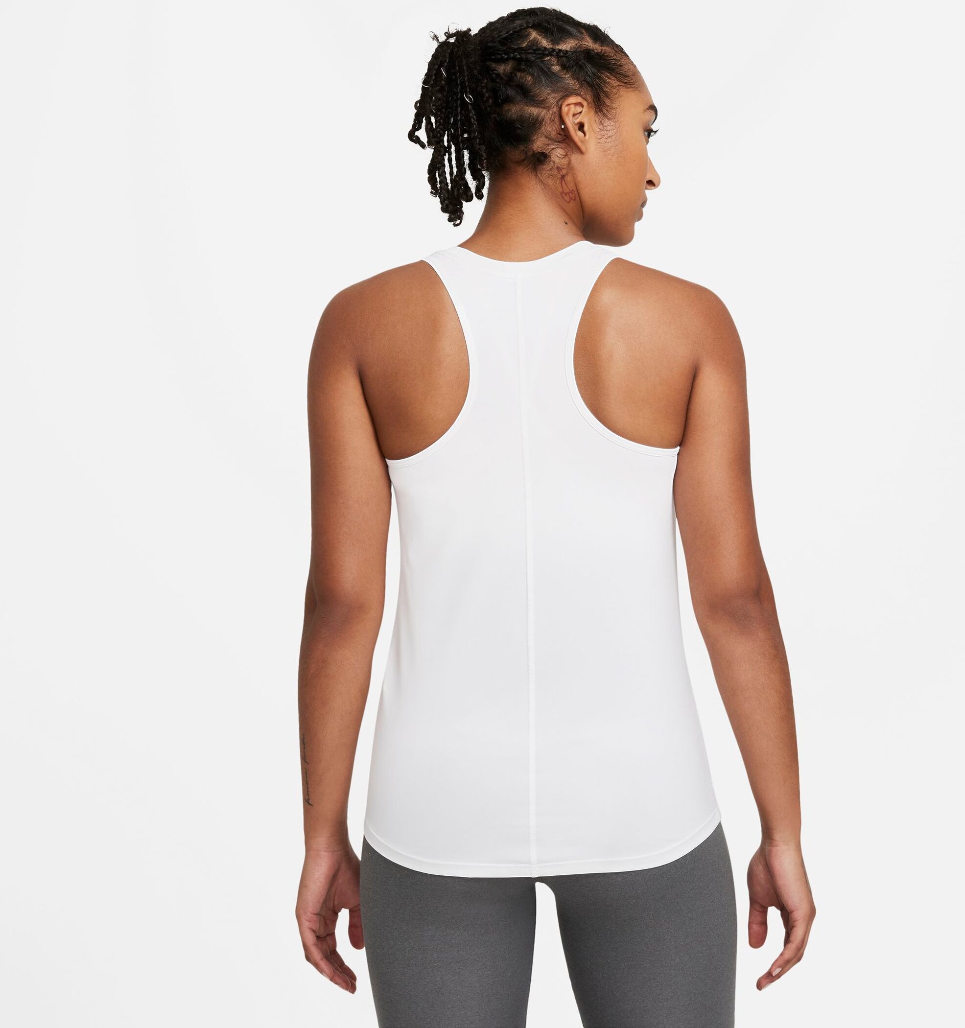 NIKE W NK ONE DF SLIM TANK WHITE/BLACK – Bild 2