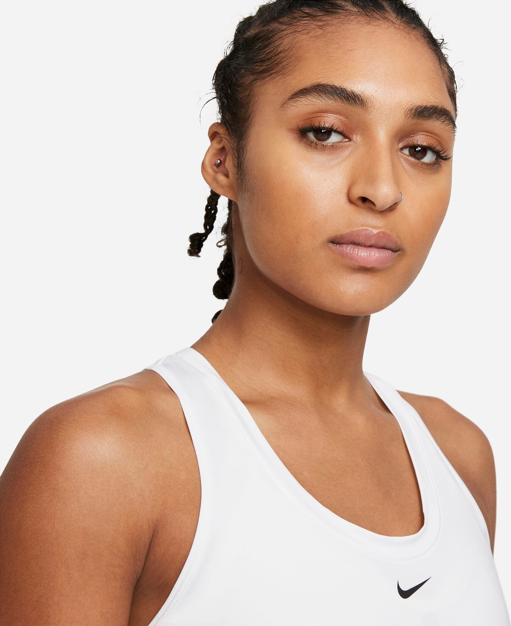 NIKE W NK ONE DF SLIM TANK WHITE/BLACK – Bild 3