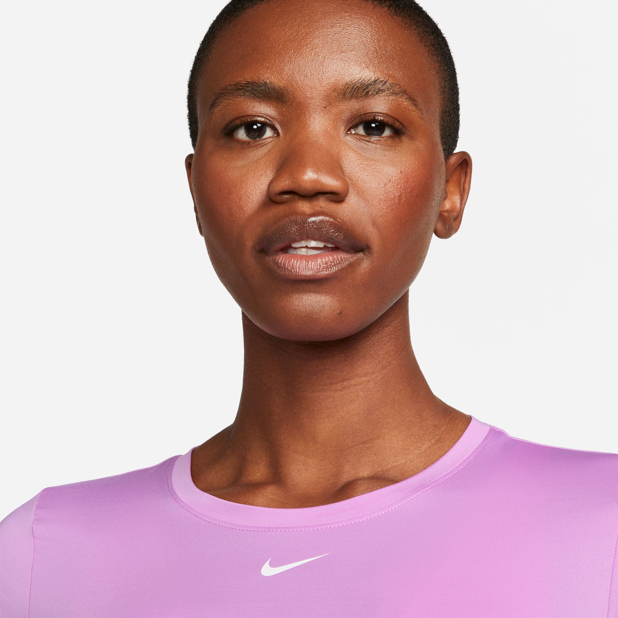 NIKE W NK ONE DF SS SLIM TOP RUSH FUCHSIA/WHITE – Bild 3