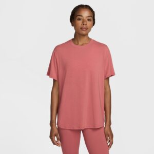 NIKE W NK ONE RELAXED DF SS TOP CANYON PINK/BLACK
