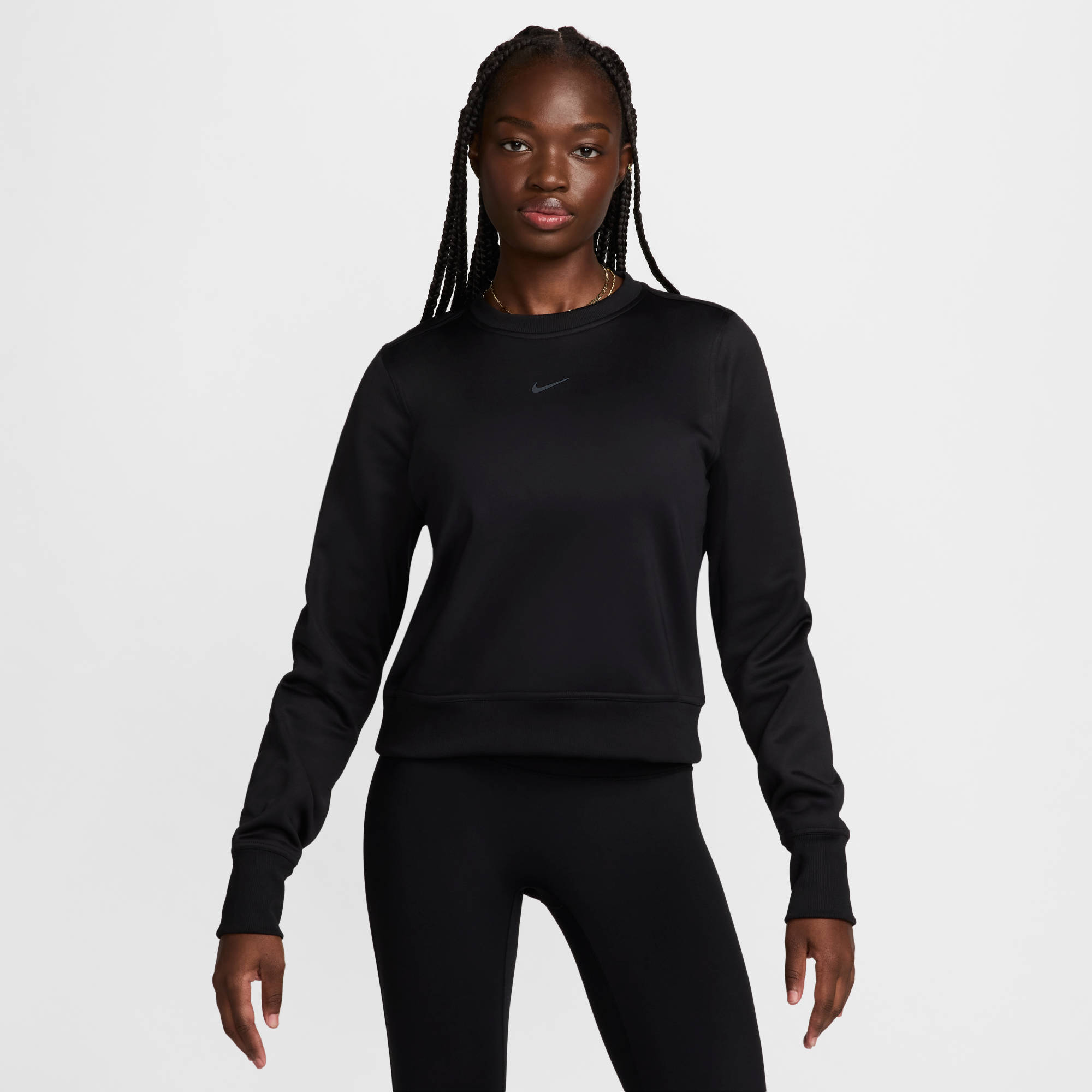 NIKE W NK ONE TF CREW LBR BLACK/BLACK