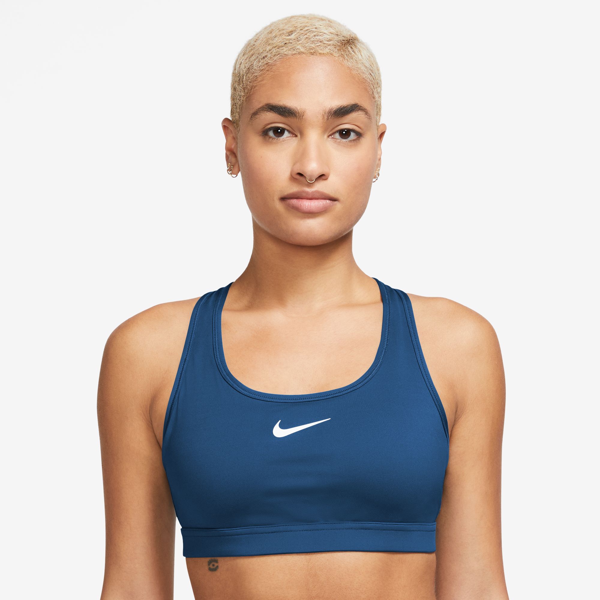 NIKE W NK SWSH MED SPT BRA COURT BLUE/WHITE
