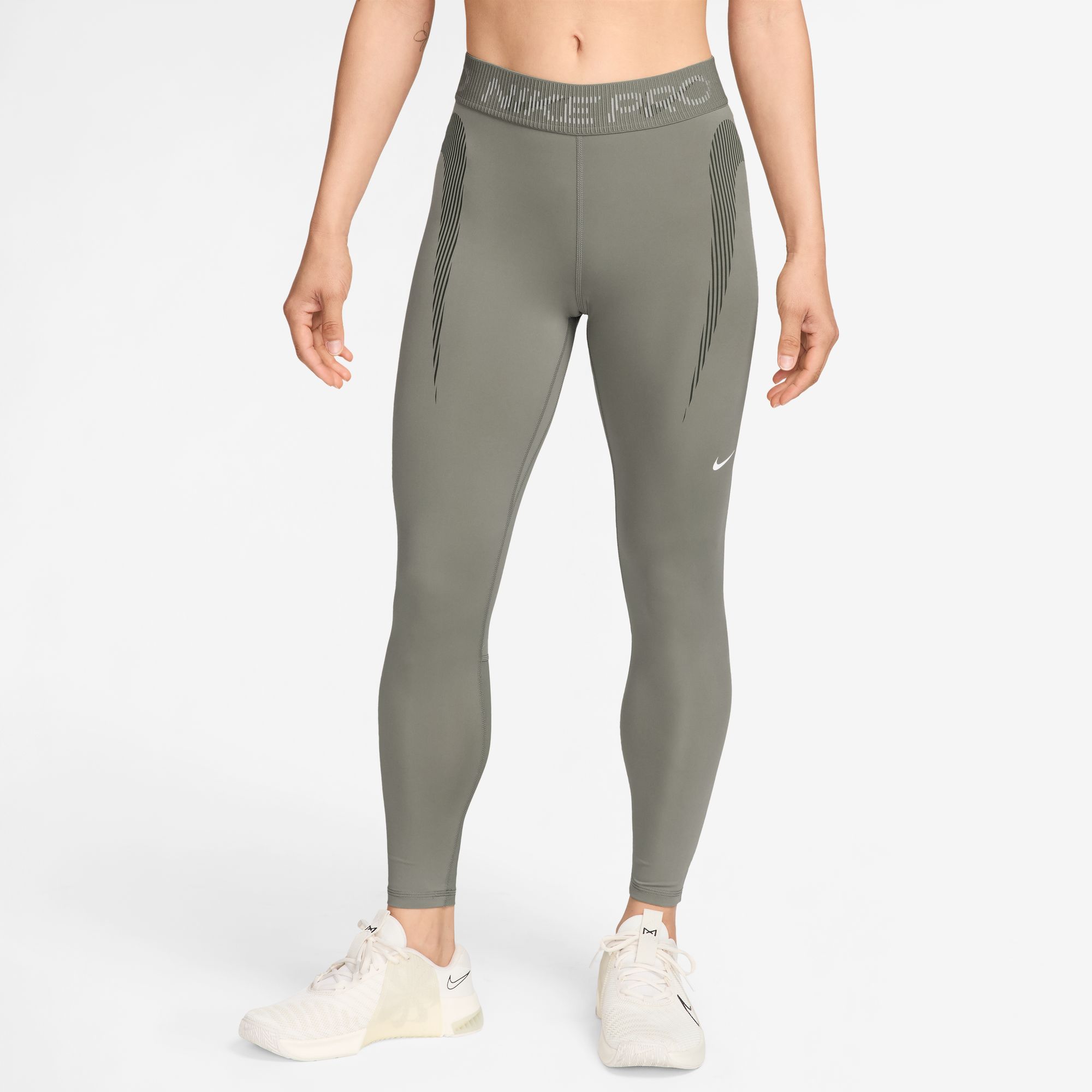 NIKE W NP DF MR 7/8 TIGHT TT GRX LIGHT ARMY/CARGO KHAKI/WHITE