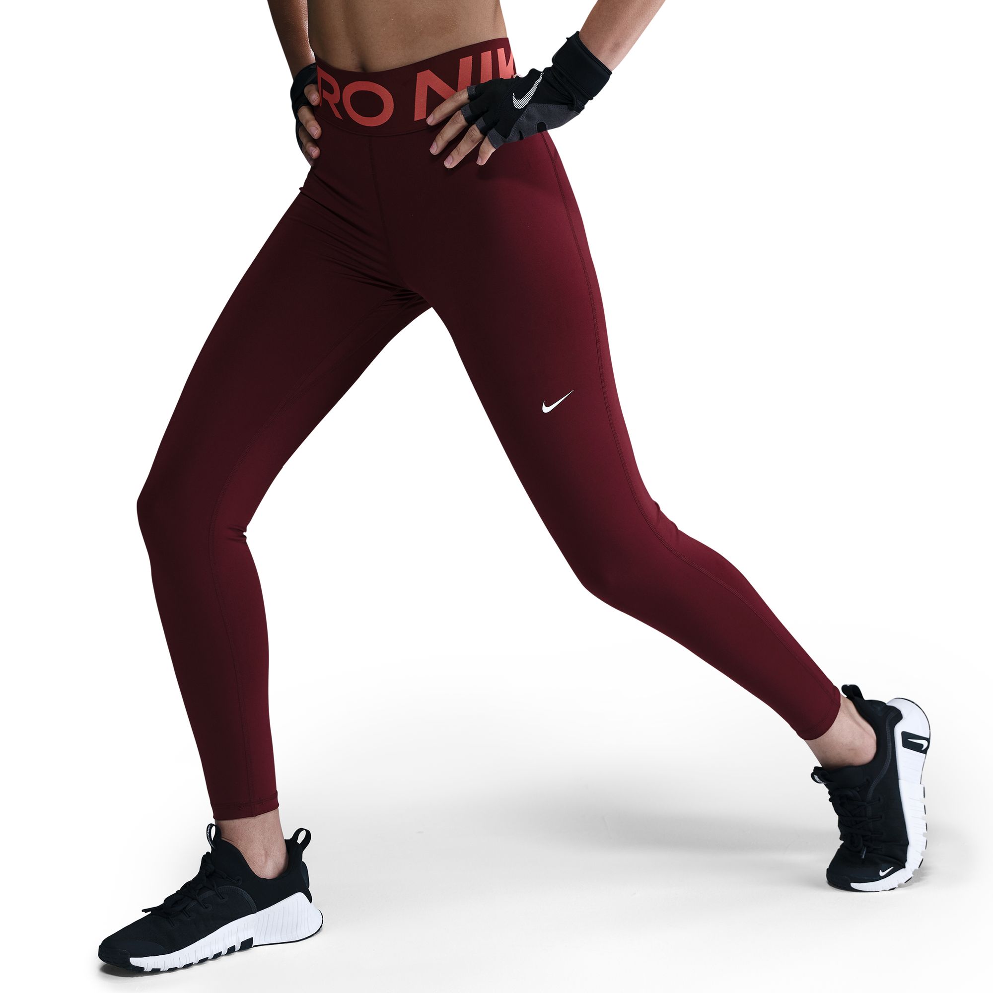 NIKE W NP SCULPT DF HR TIGHT DARK TEAM RED/WHITE – Bild 3