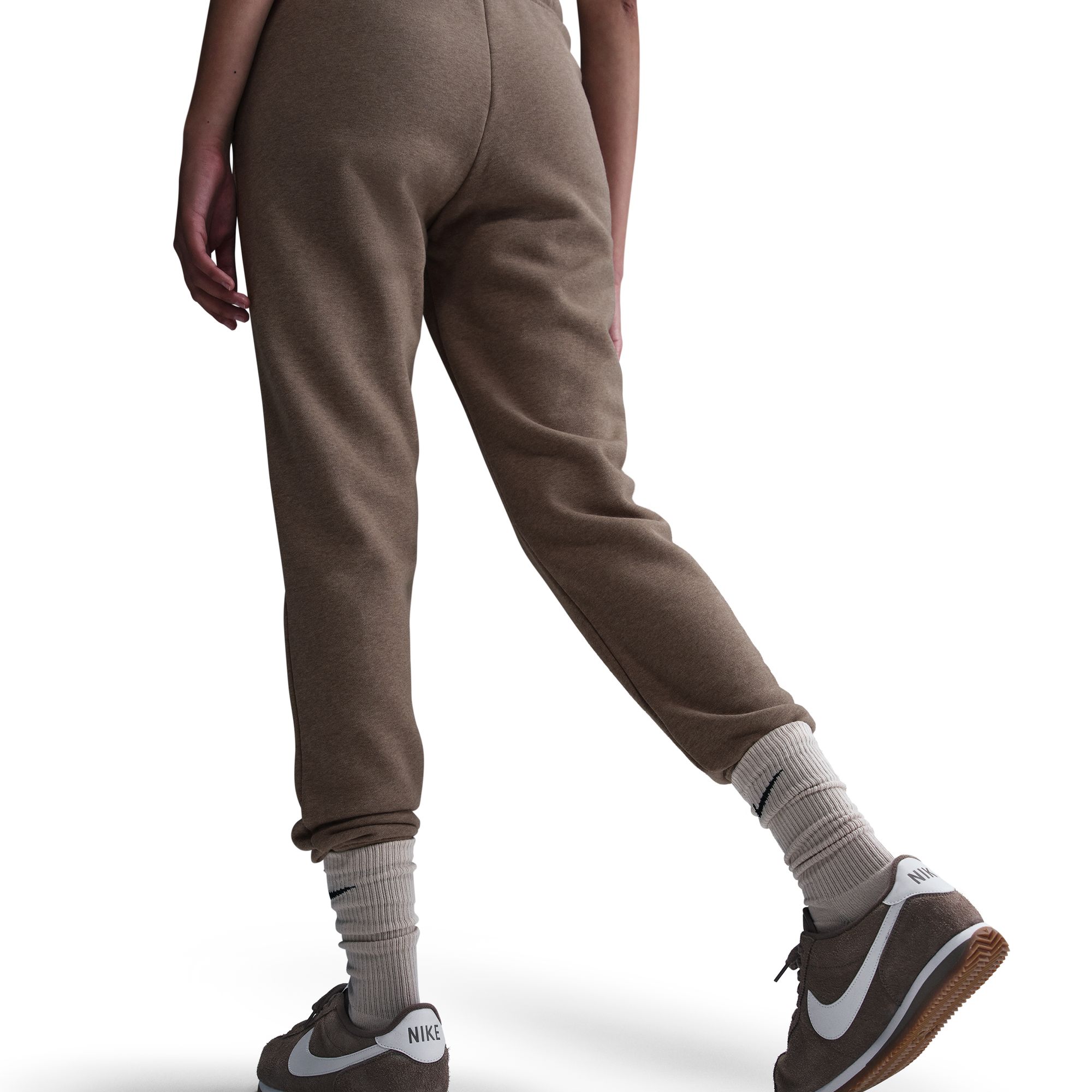 NIKE W NSW CLUB FLC MR GFX STD PANT MINK BROWN/HTR – Bild 4