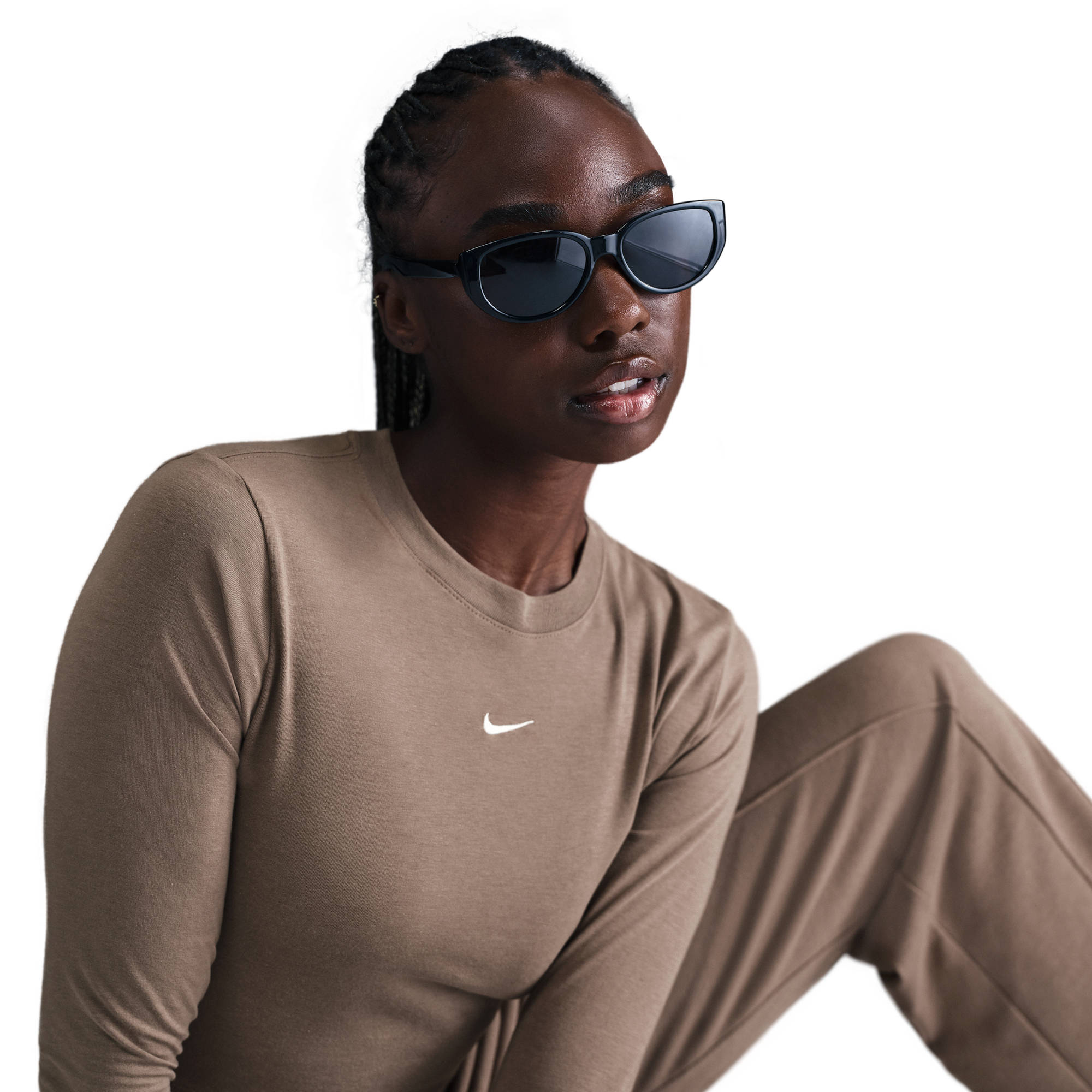 NIKE W NSW NK CHLL KNT LS CRP MINK BROWN/SAIL – Bild 5