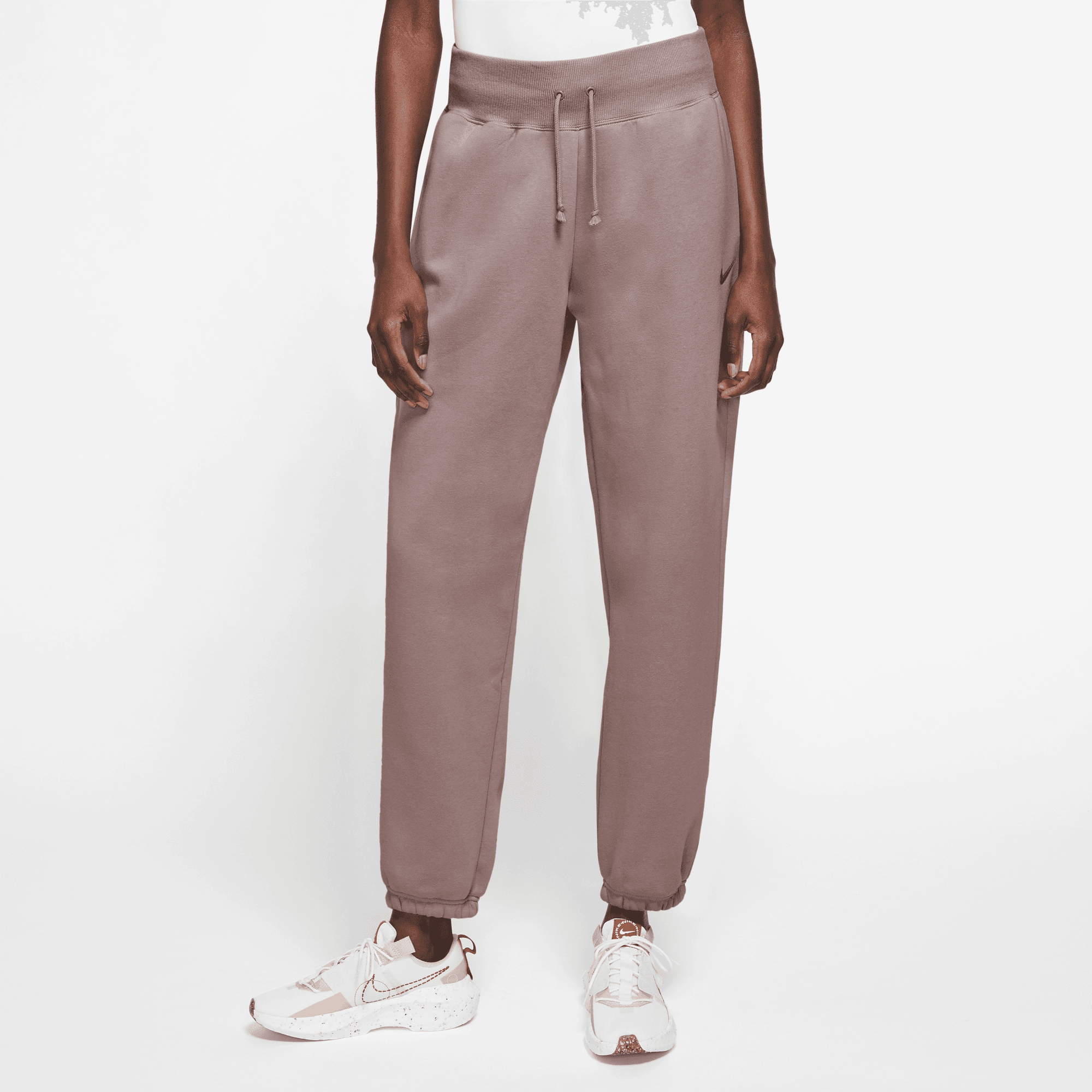 NIKE W NSW PHNX FLC HR OS PANT SMOKEY MAUVE/BLACK