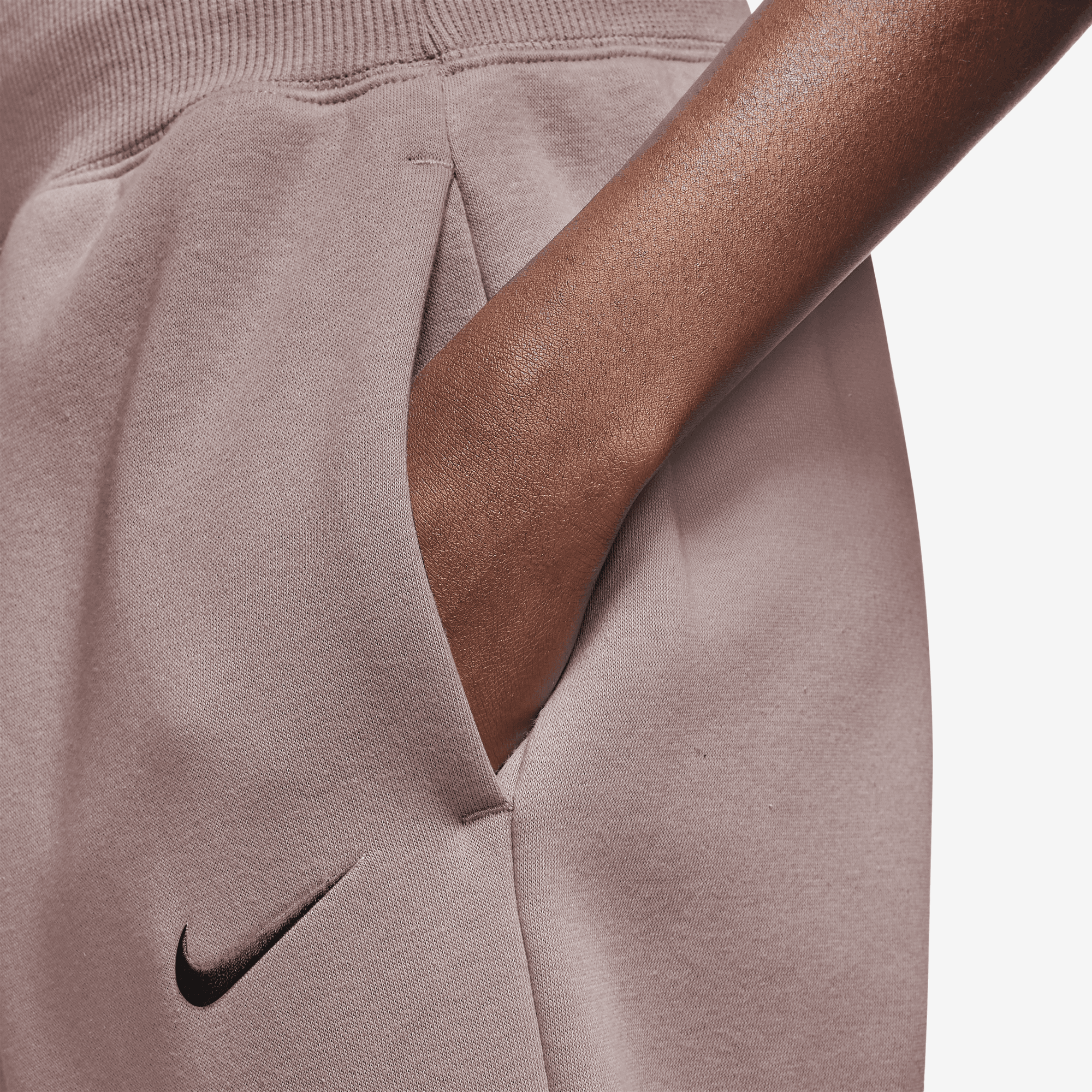 NIKE W NSW PHNX FLC HR OS PANT SMOKEY MAUVE/BLACK – Bild 3