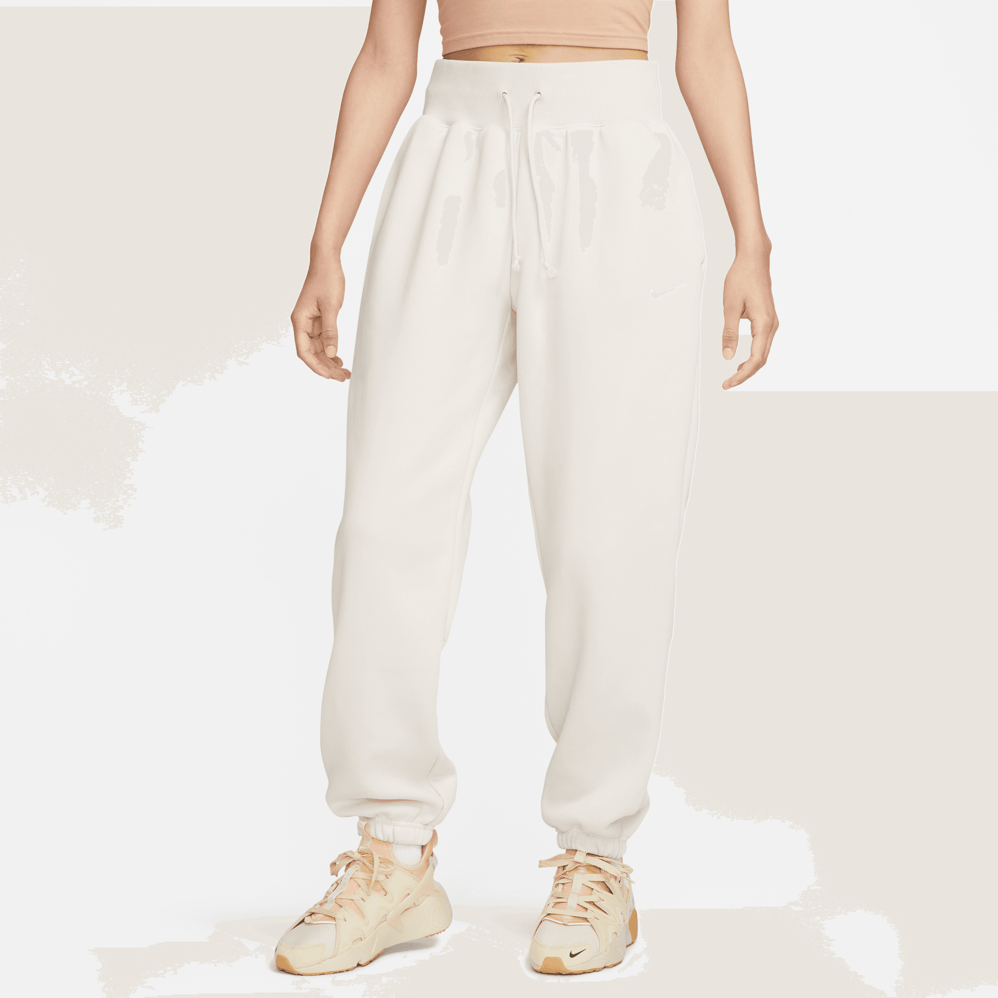 NIKE W NSW PHNX FLC HR OS PANT LT OREWOOD BRN/SAIL