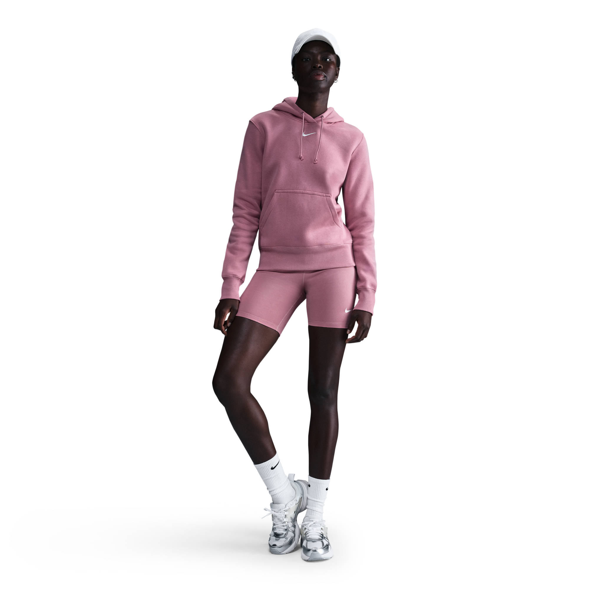 NIKE W NSW PHNX FLC STD PO HOODIE ELEMENTAL PINK/SAIL