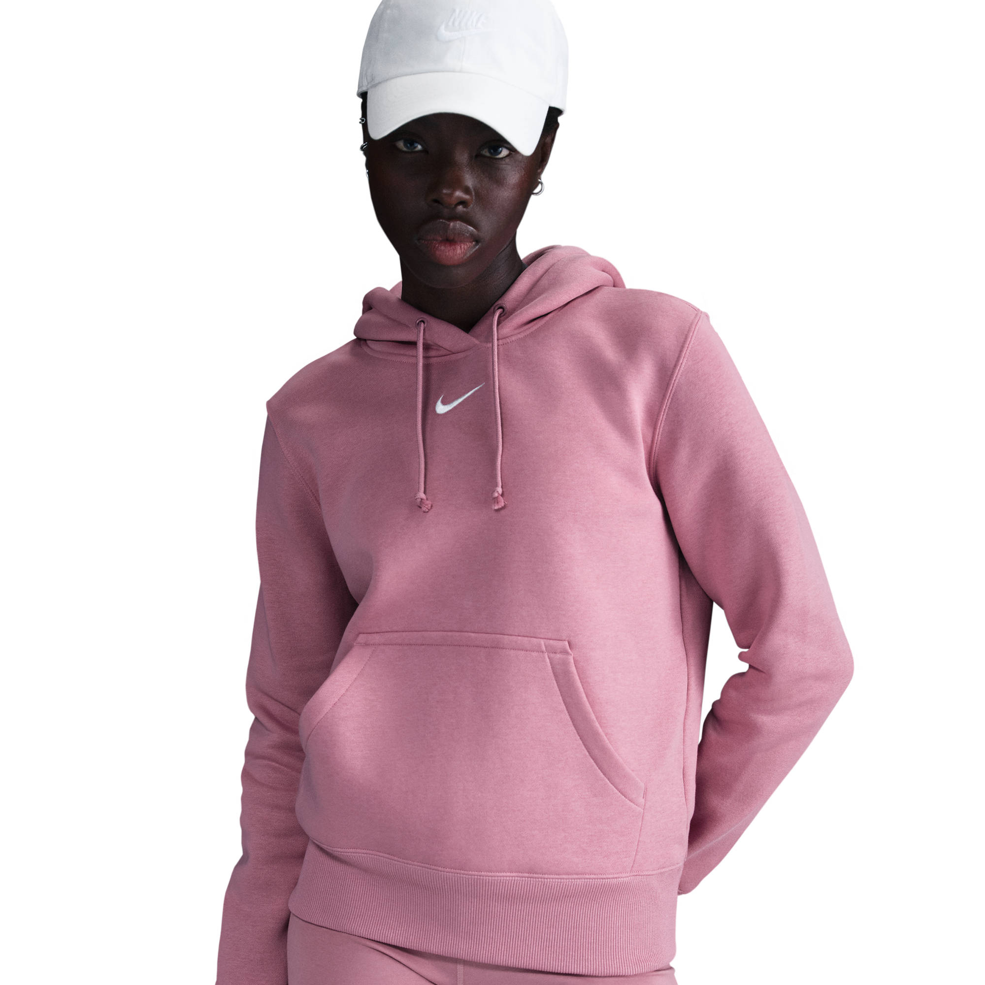 NIKE W NSW PHNX FLC STD PO HOODIE ELEMENTAL PINK/SAIL – Bild 3