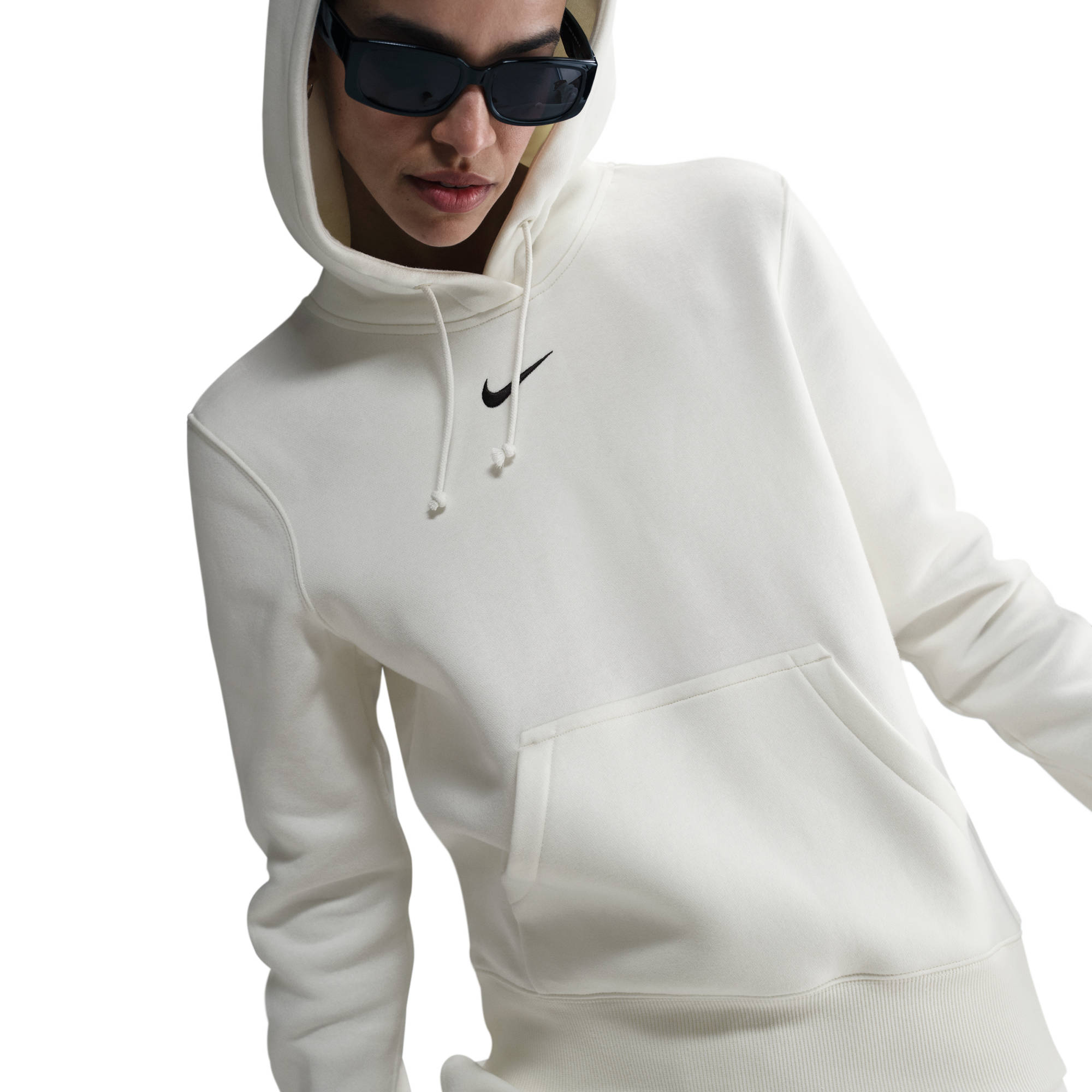 NIKE W NSW PHNX FLC STD PO HOODIE SAIL/BLACK – Bild 3