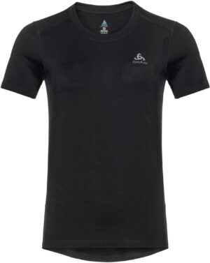 ODLO BL TOP crew neck s/s MERINO 20 BLACK - BLACK