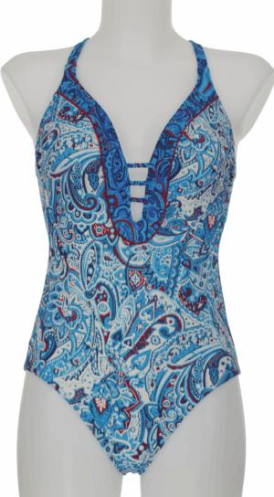 OLYMPIA Badeanzug TÜRKIS/WEISS