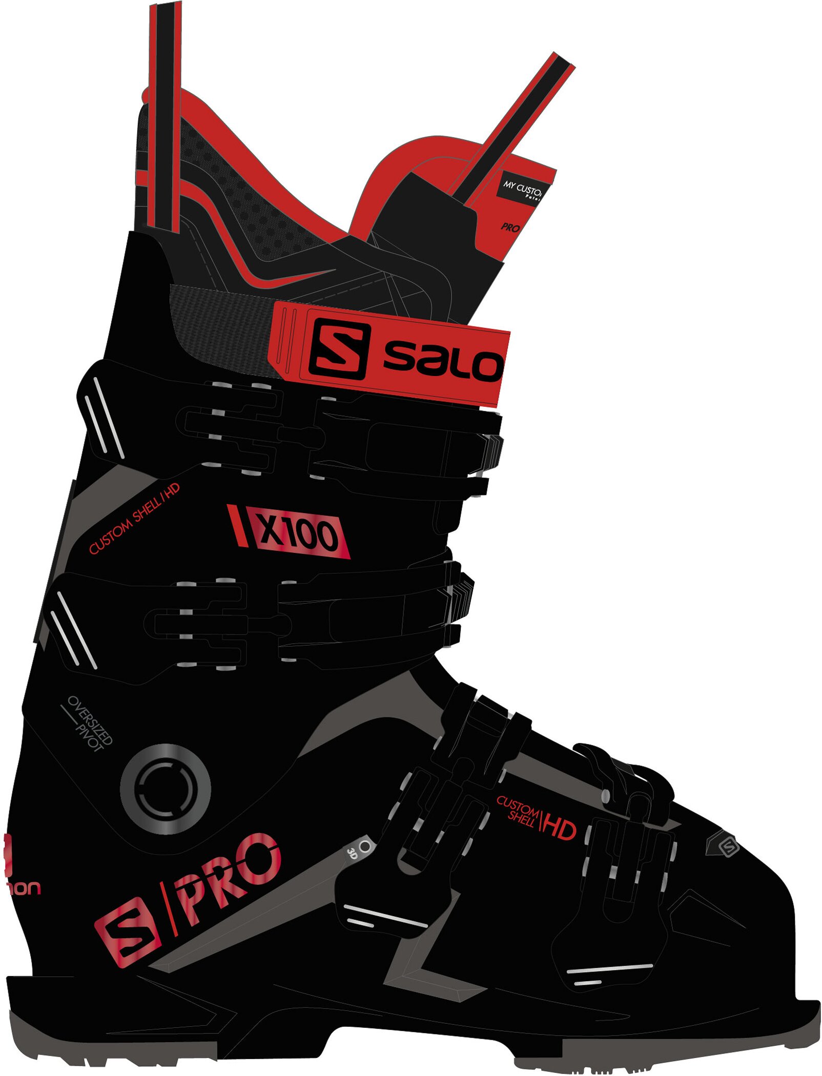 SALOMON ALP. BOOTS S/PRO X100 GW Bk/Red Met BLACK/RED METAL/BELLUGA – Bild 2