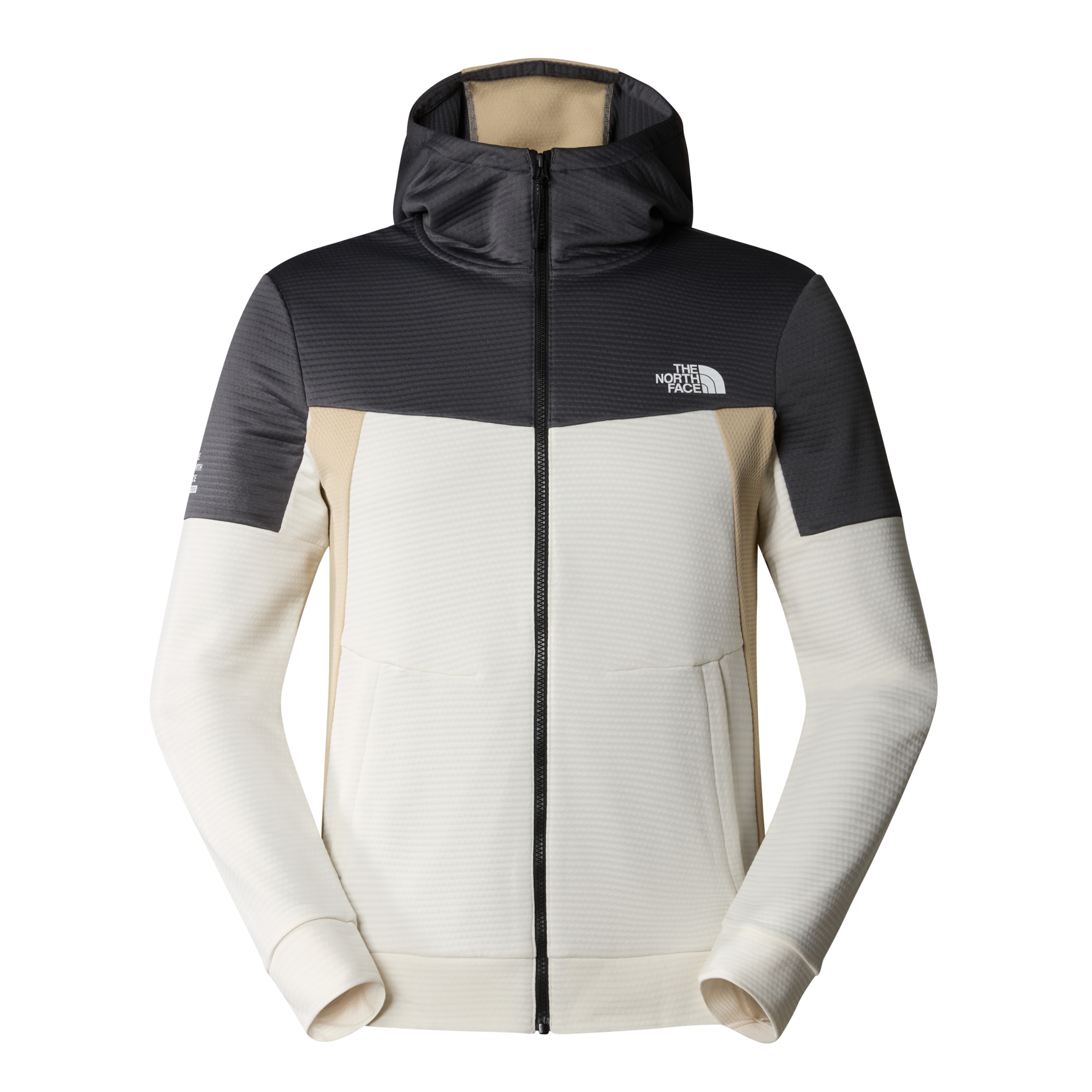 THE NORTH FACE M MA FULL ZIP FLEECE WHITE DUNE-ANTHRACITE GREY-GRANITE