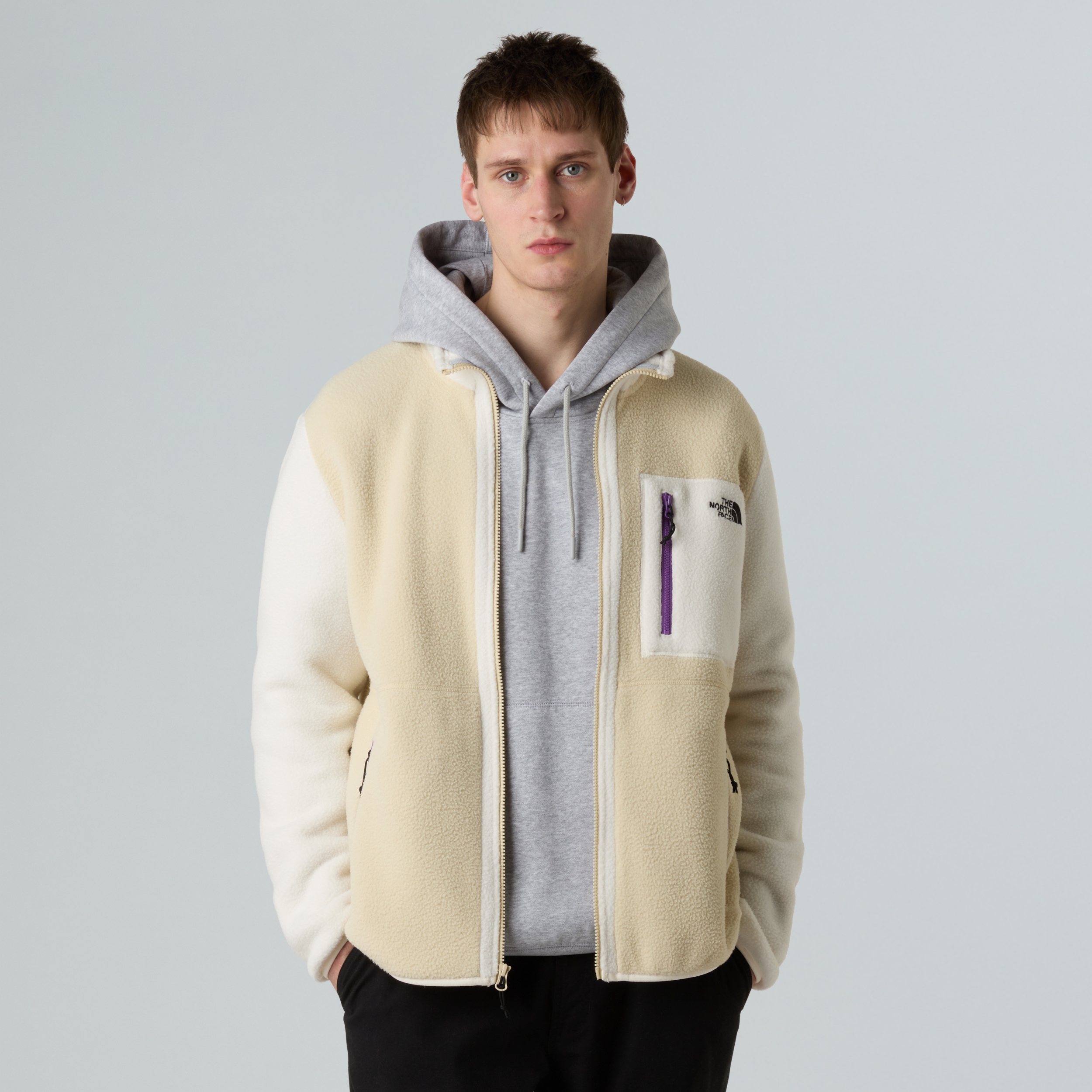 THE NORTH FACE M YUMIORI FULL ZIP GRAVEL-WHITE DUNE-GRAPE – Bild 4