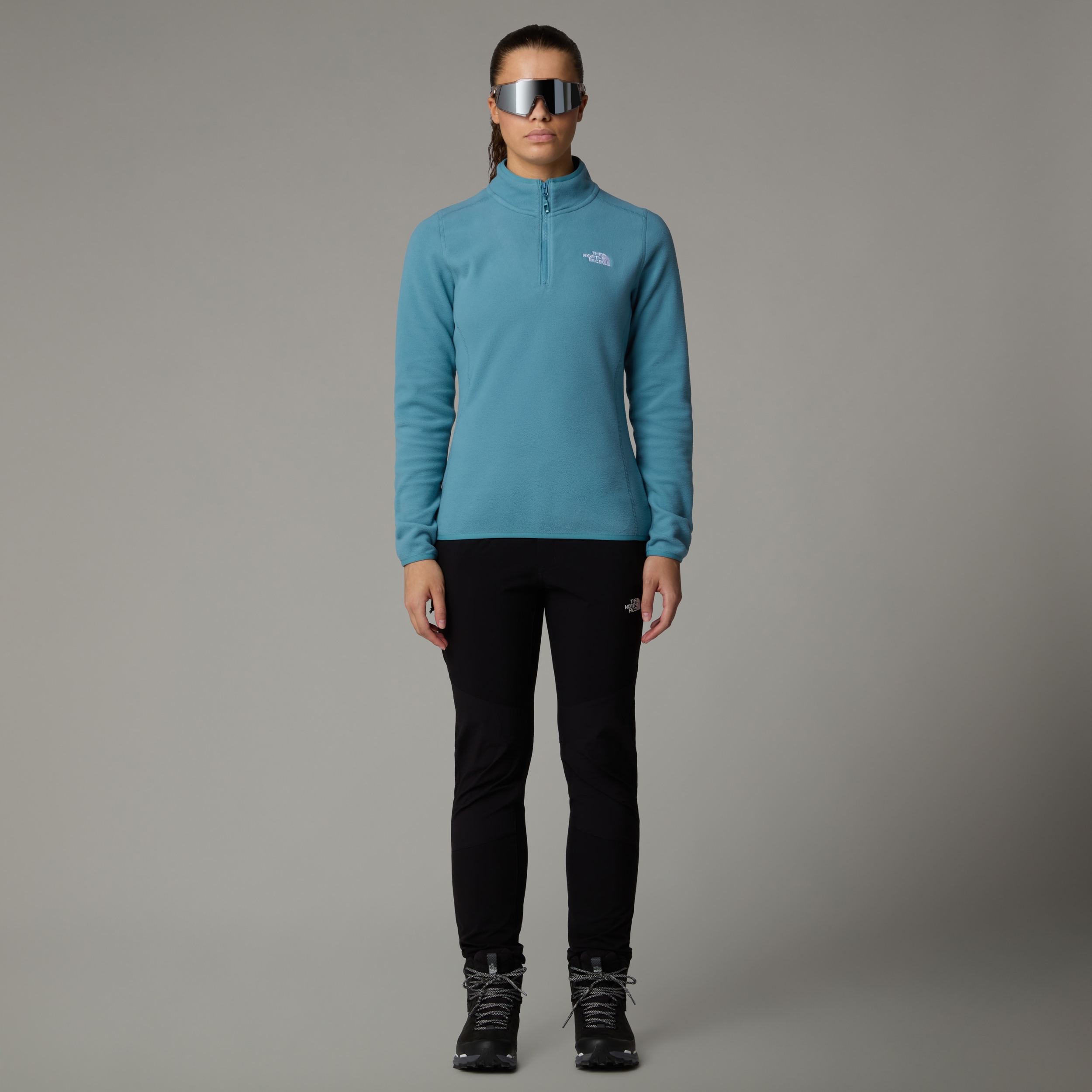 THE NORTH FACE W 100 GLACIER 1/4 ZIP - EU ALGAE BLUE – Bild 3