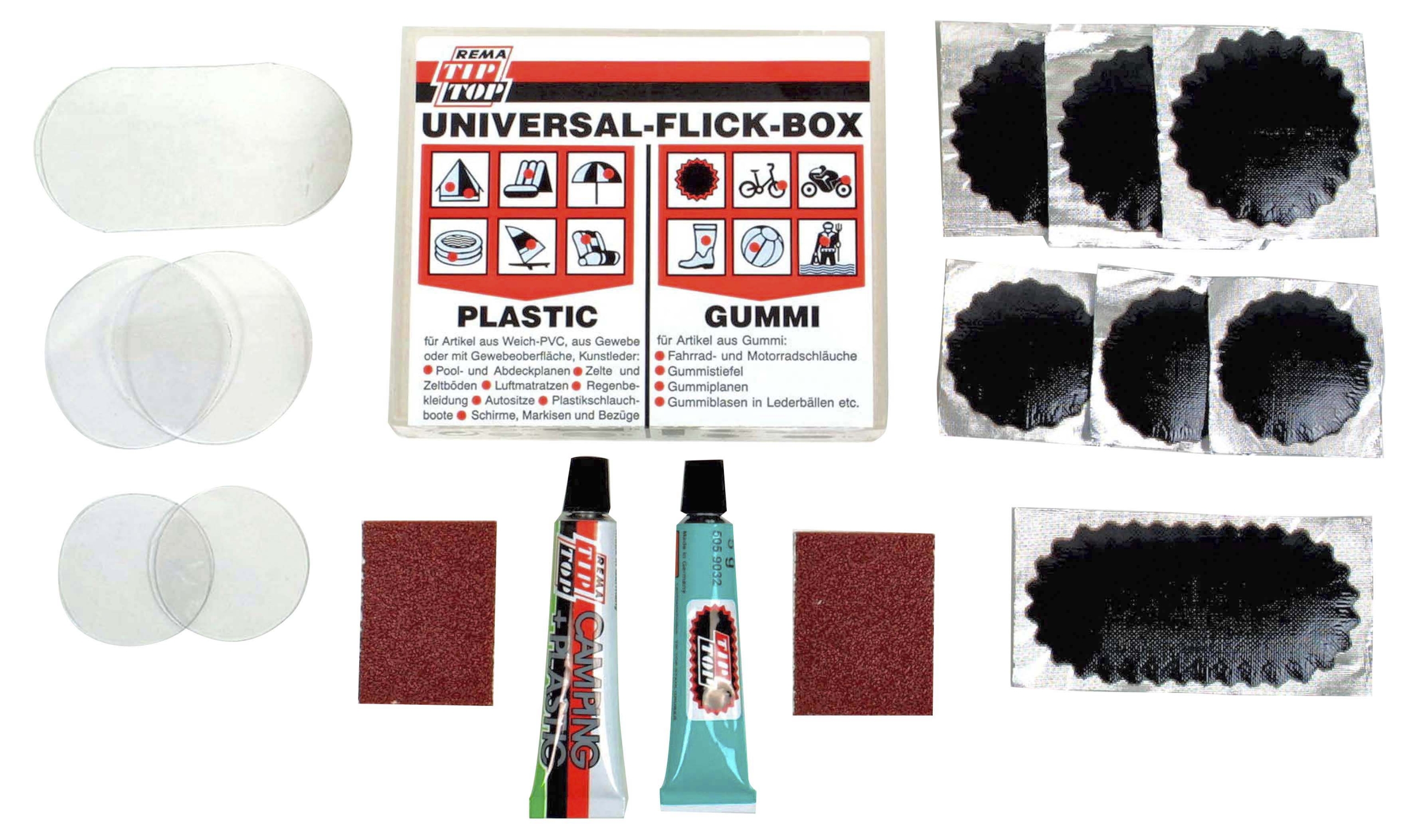 TIP TOP Werkzeug Rep-Set Flick Box Universa TRANSPARENT