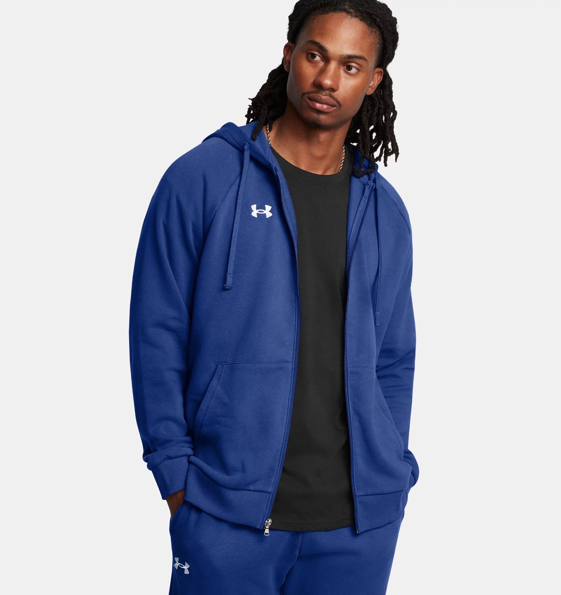 UNDER ARMOUR UA RIVAL FLEECE FZ HOODIE TECH BLUE – Bild 3
