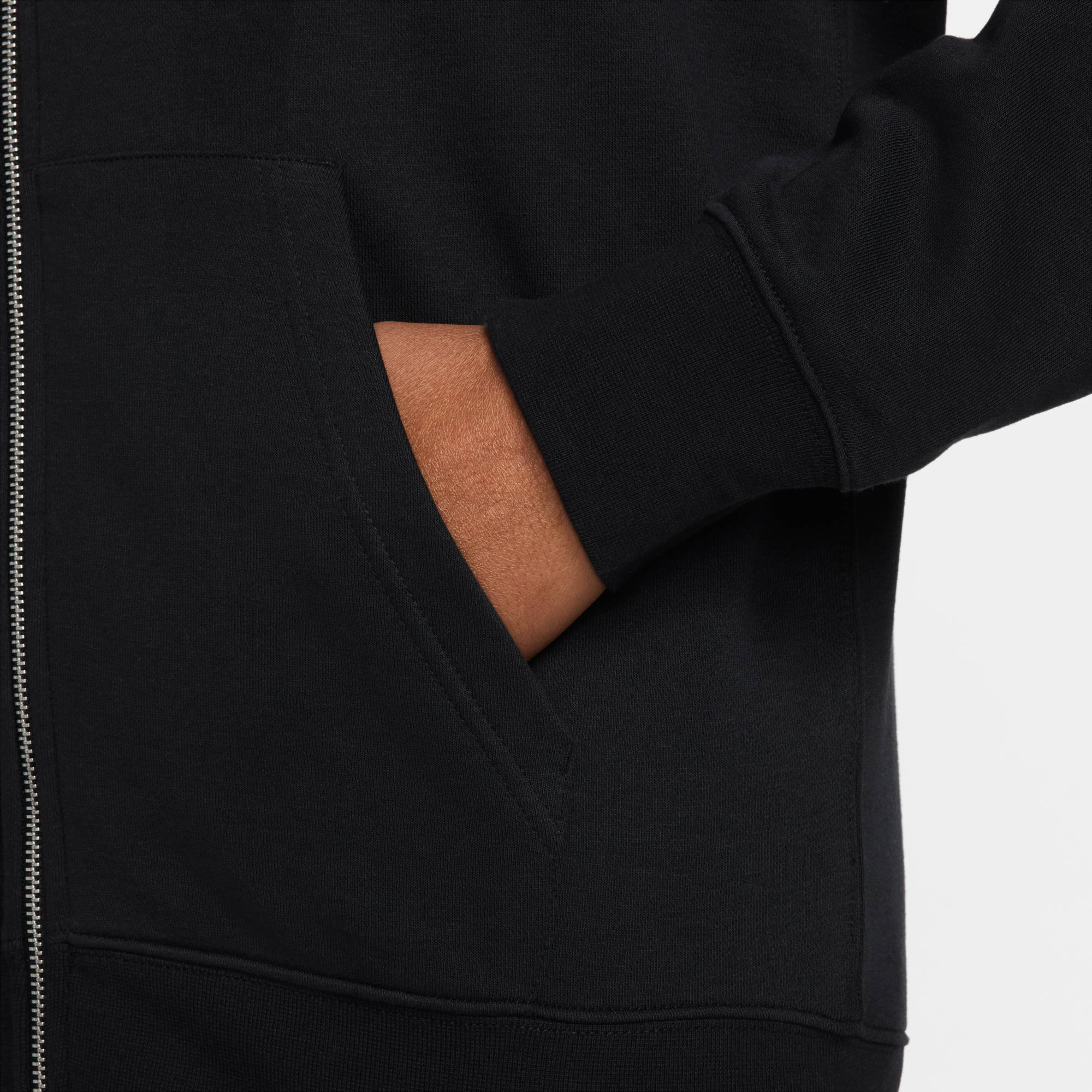 NIKE M NK CLUB FT FZ HOODIE BLACK/BLACK/WHITE – Bild 4