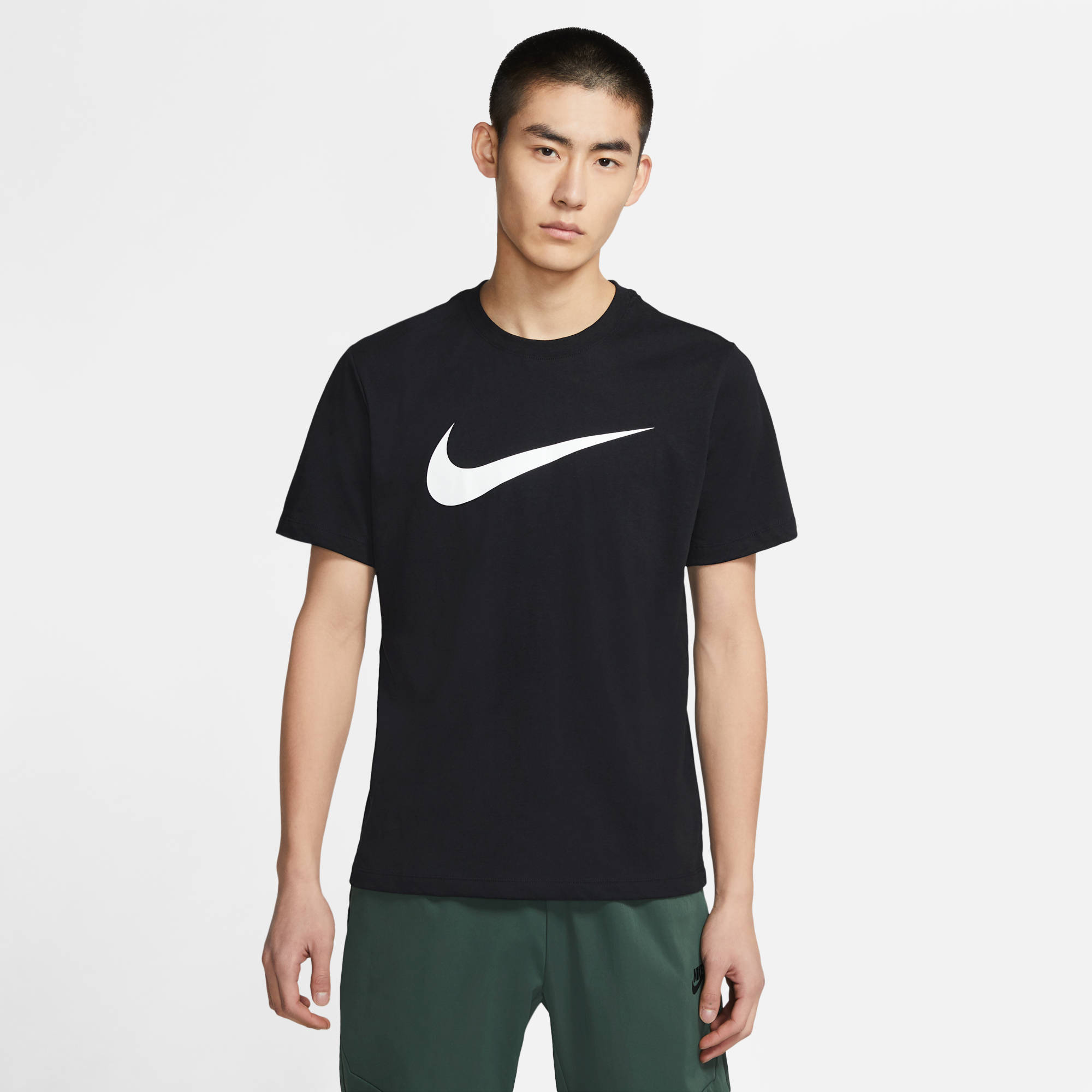 NIKE M NSW TEE ICON SWOOSH BLACK/WHITE
