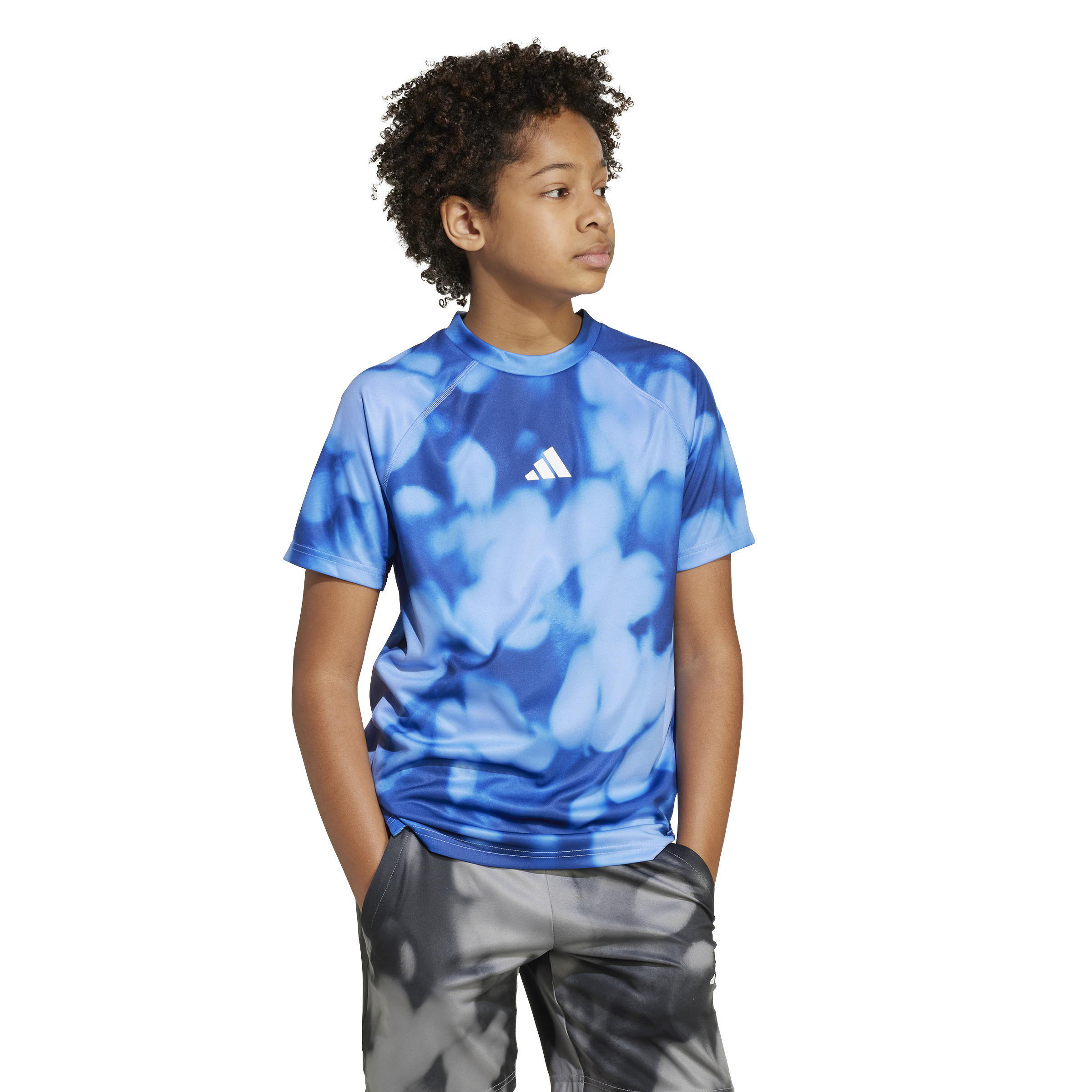 ADIDAS J SPR AOP 2 TEE ROYBLU/DKBLUE – Bild 2