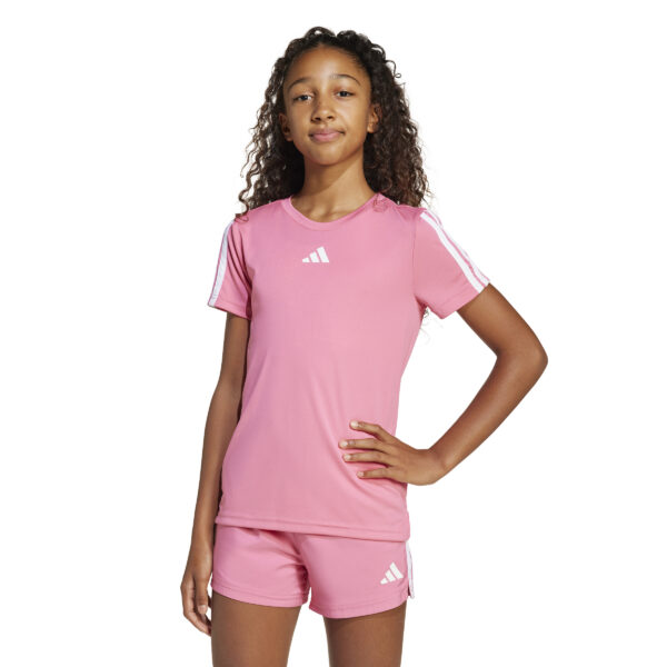 ADIDAS JG TR-ES 3S TEE PNKFUS/WHITE – Bild 3