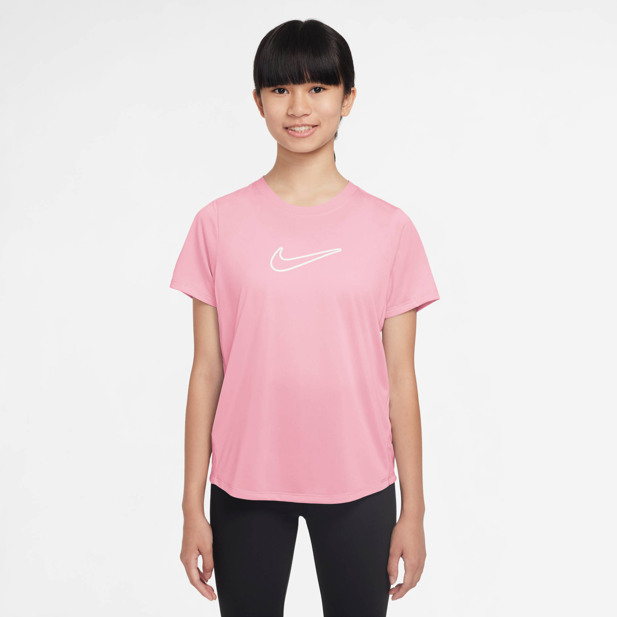NIKE G NK DF ONE STD SS TOP HBR MED SOFT PINK/WHITE