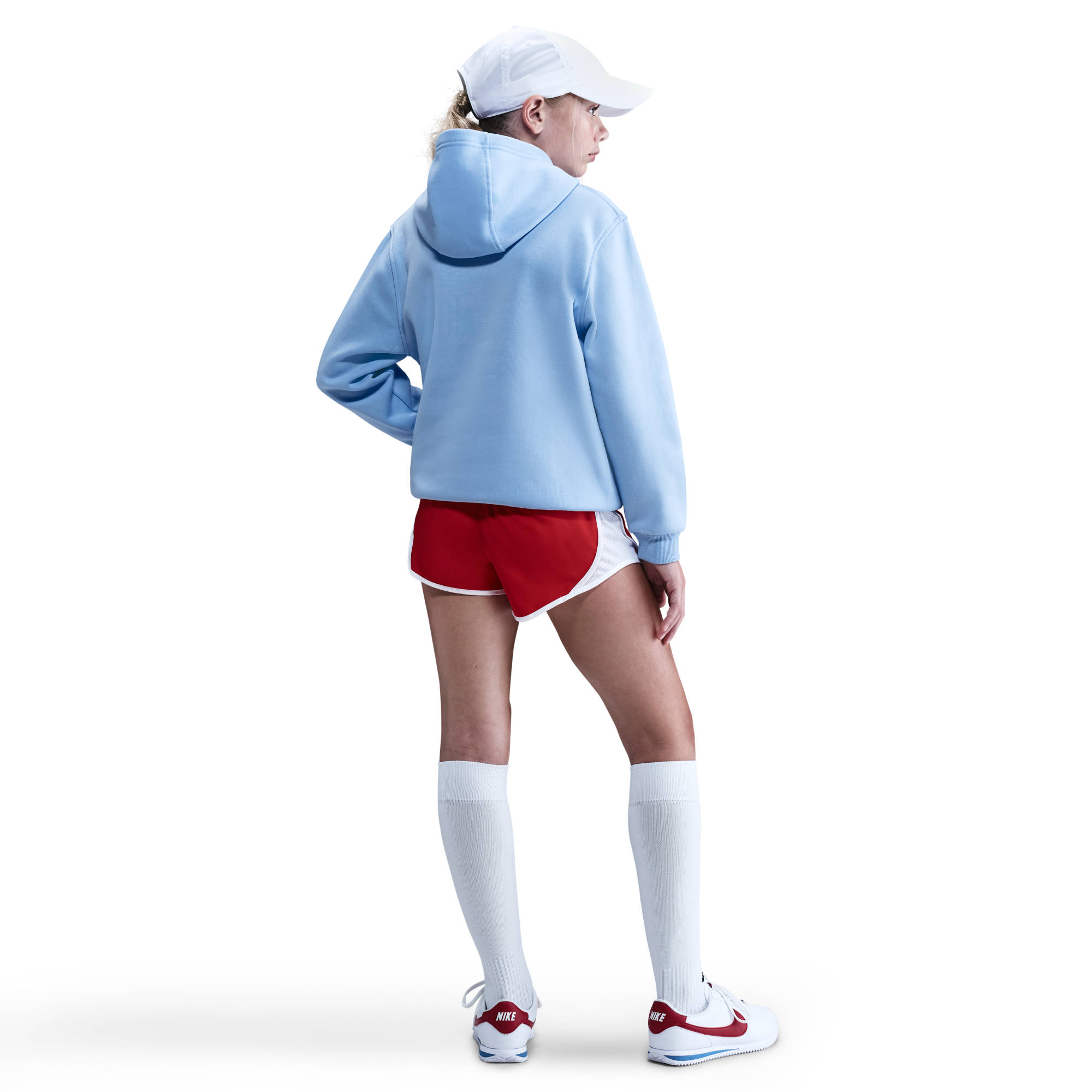 NIKE K NSW CLUB FLC HDY LBR ROYAL TINT/LT CRIMSON – Bild 5