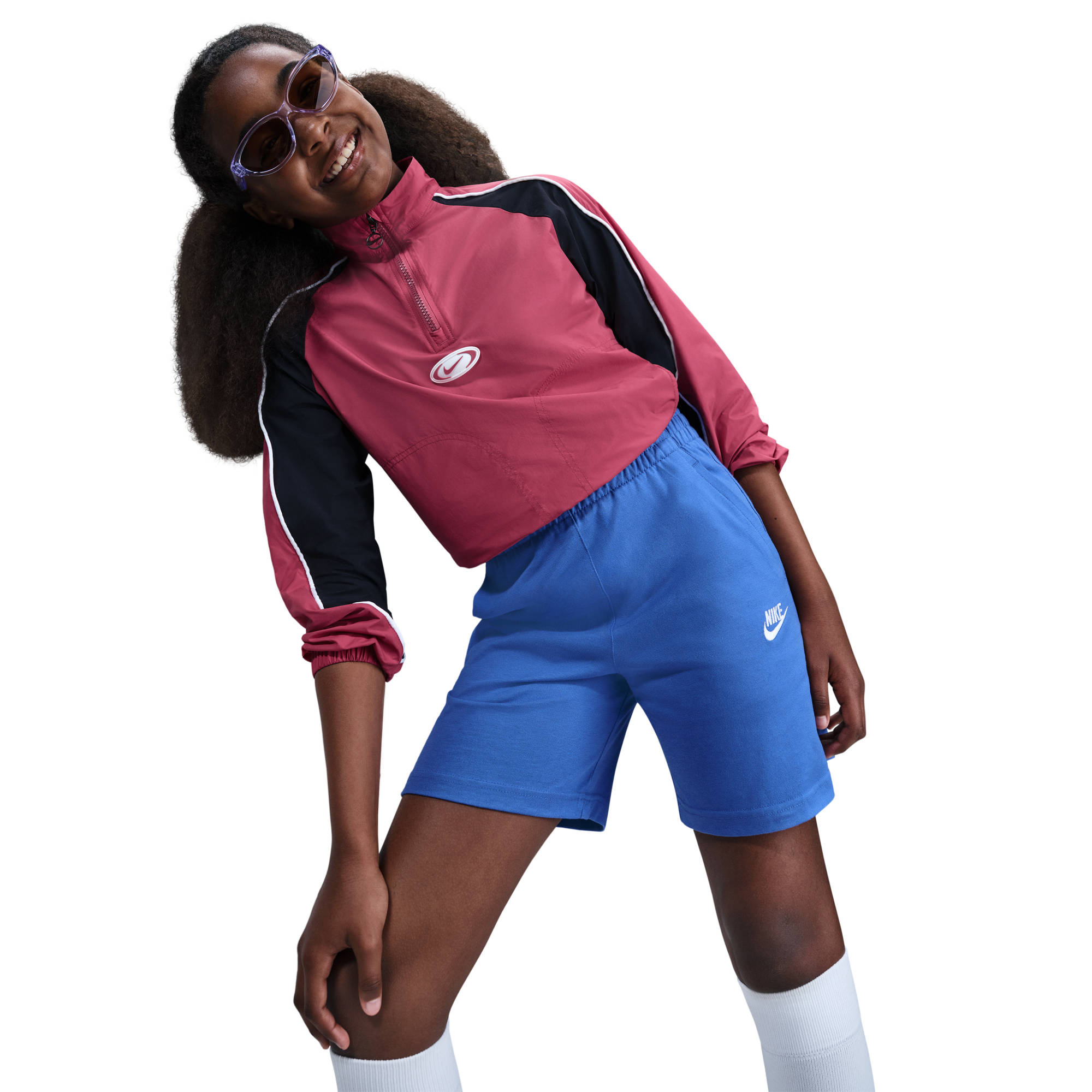 NIKE K NSW CLUB KNIT SHORT 6IN LBR COMET BLUE/COMET BLUE/WHITE – Bild 4