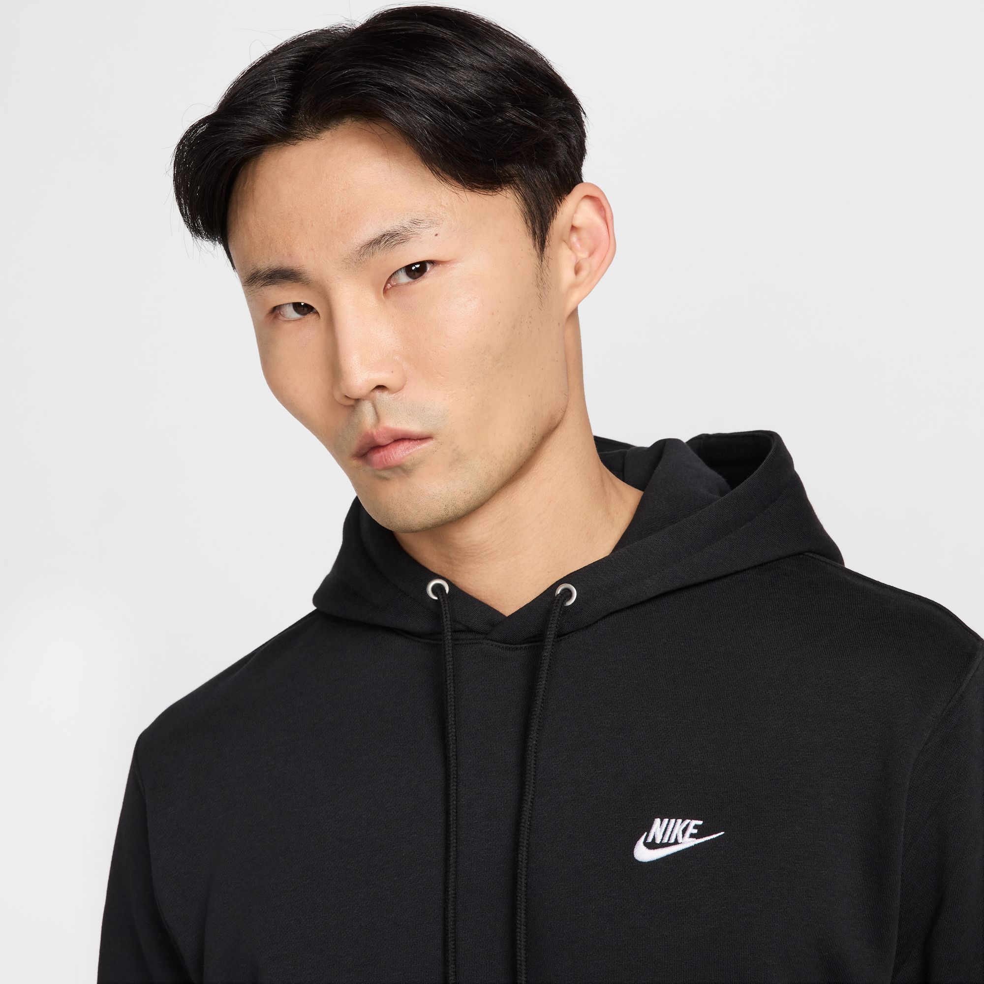 NIKE M NK CLUB BB PO HOODIE BLACK/BLACK/WHITE – Bild 3