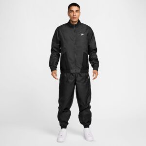 NIKE M NK CLUB WVN TRK SUIT BLACK/BLACK/WHITE