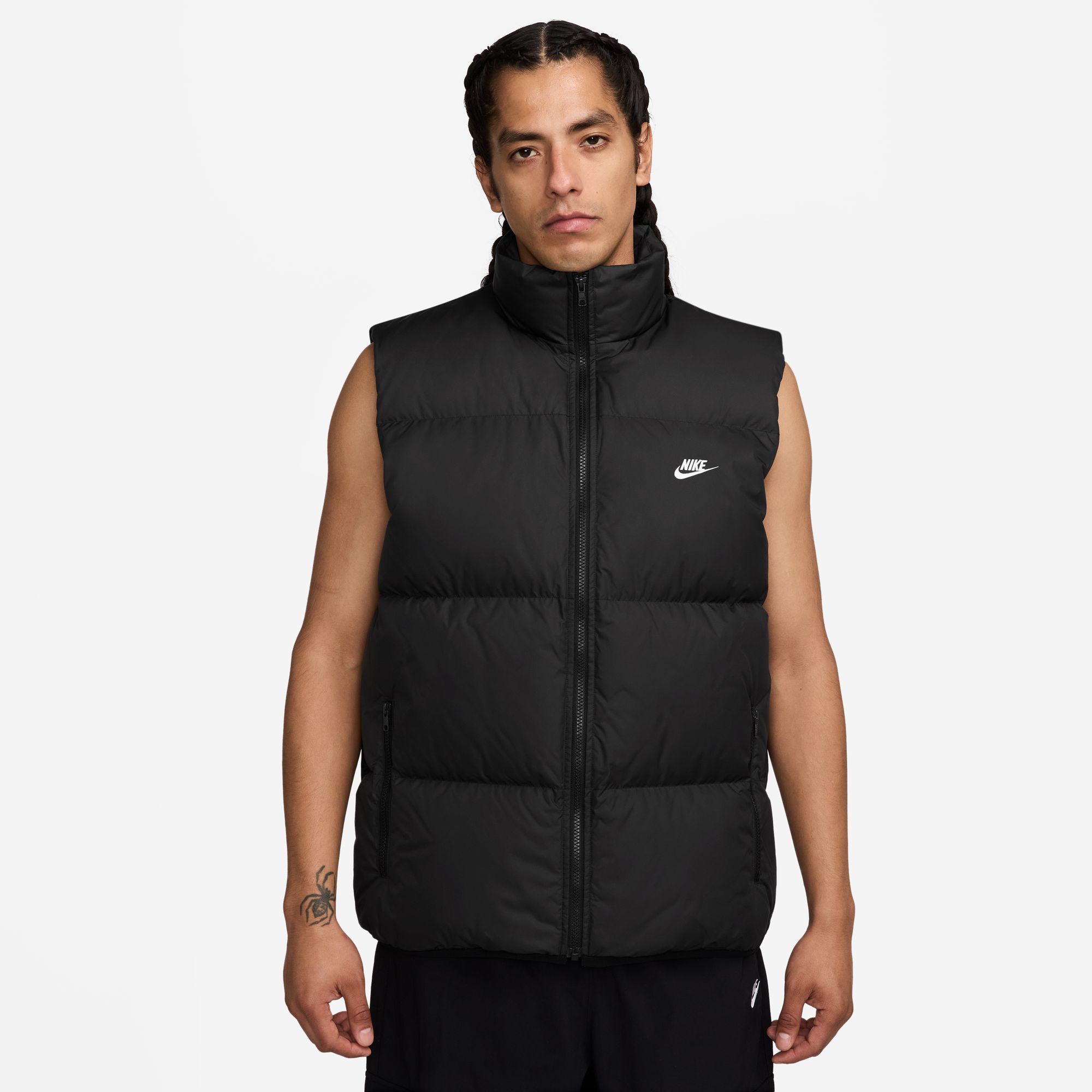 NIKE M SF CLUB PUFFER VEST 550 BLACK/WHITE