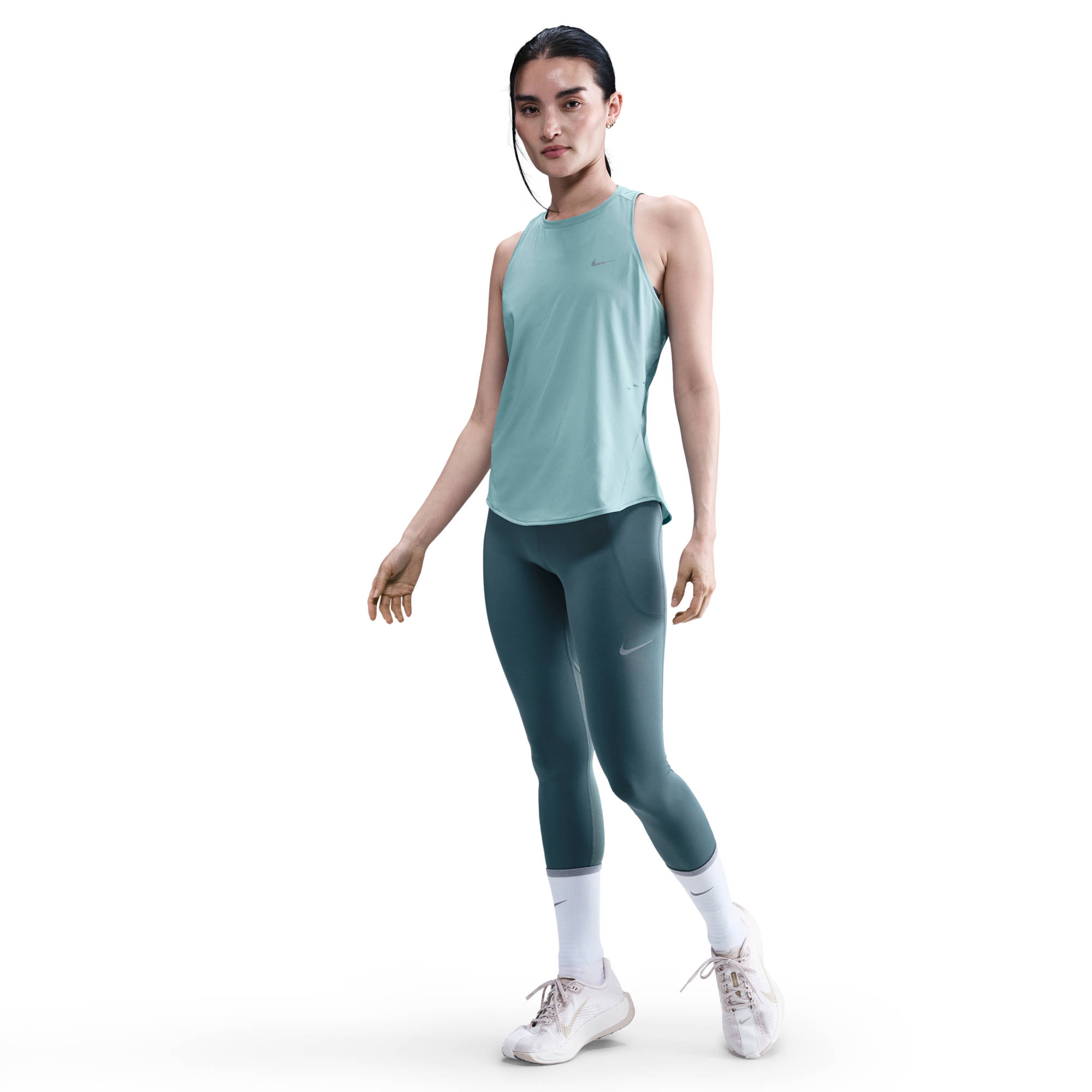 NIKE W NK SWIFT DF TANK TOP CANNON/REFLECTIVE SILV