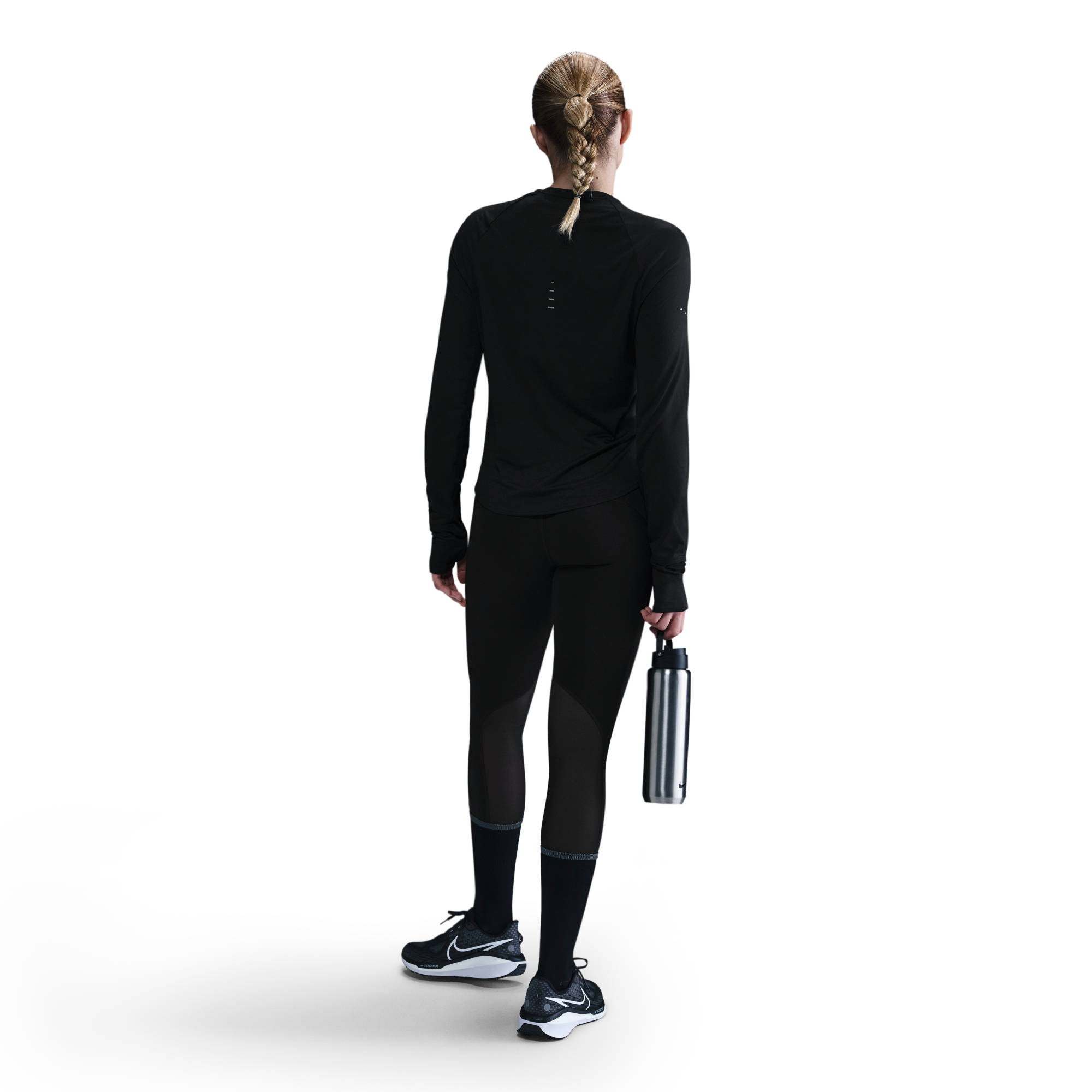 NIKE W NK SWIFT DF UV LS CRW BLACK/REFLECTIVE SILV – Bild 3