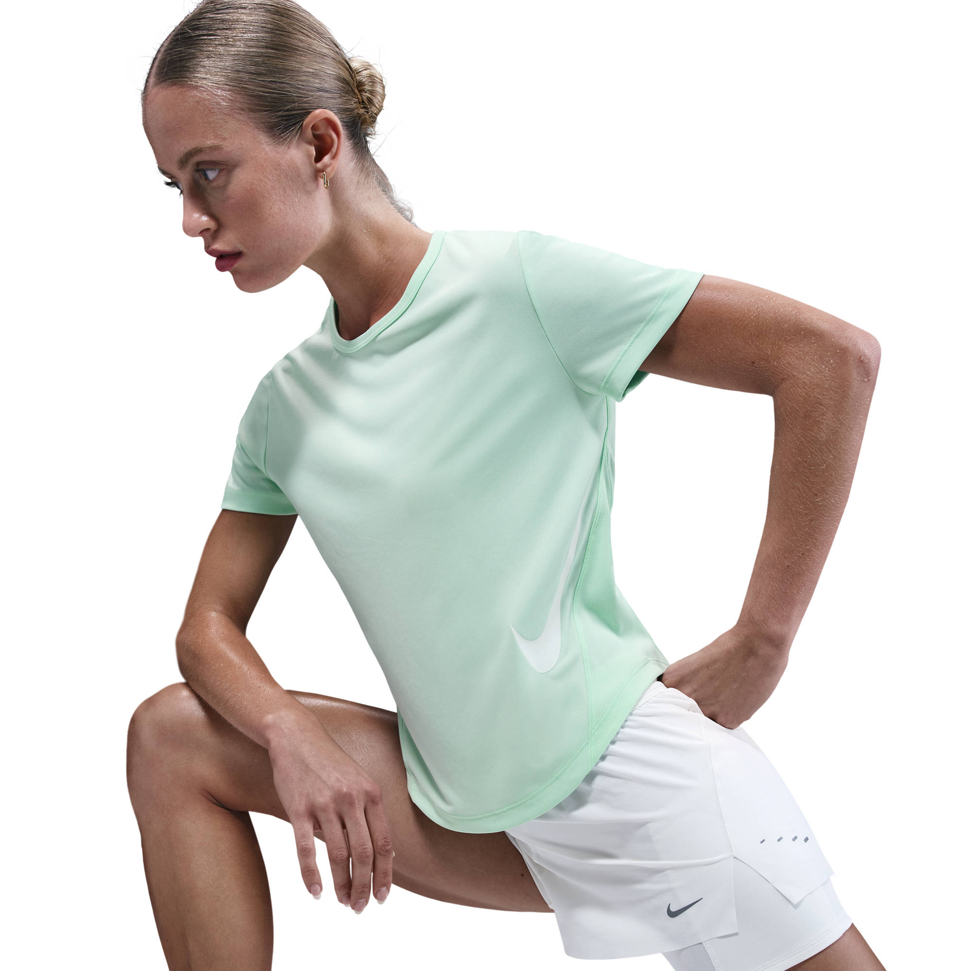 NIKE W NK TEMPO SWSH HBR DF SS TOP MINT FOAM/WHITE – Bild 4