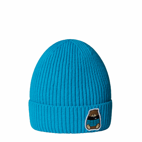 THE NORTH FACE KIDS TNF LOGO BOX CUFFED BEANI MERIDIAN BLUE/NUPTSE BE