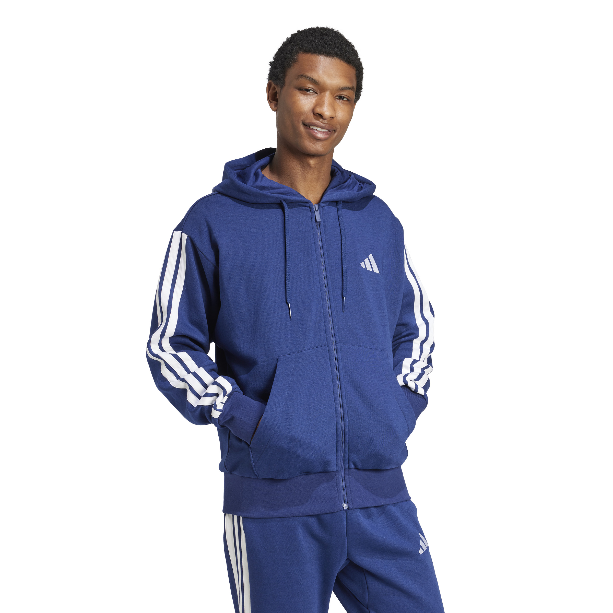 ADIDAS M 3S FL FZ HD DKBLUE/WHITE – Bild 4