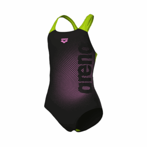 ARENA GIRL'S ARENA DIM LIGHT SWIMSUI BLACK-ARTIC LIME