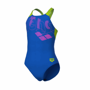 ARENA GIRL'S ARENA TALES SWIMSUIT V BLUE CHINA-ARTIC LIME