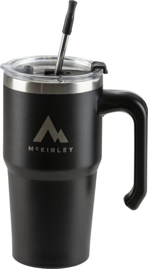 McKINLEY Becher Thermo 0,6L Strohhalm SCHWARZ