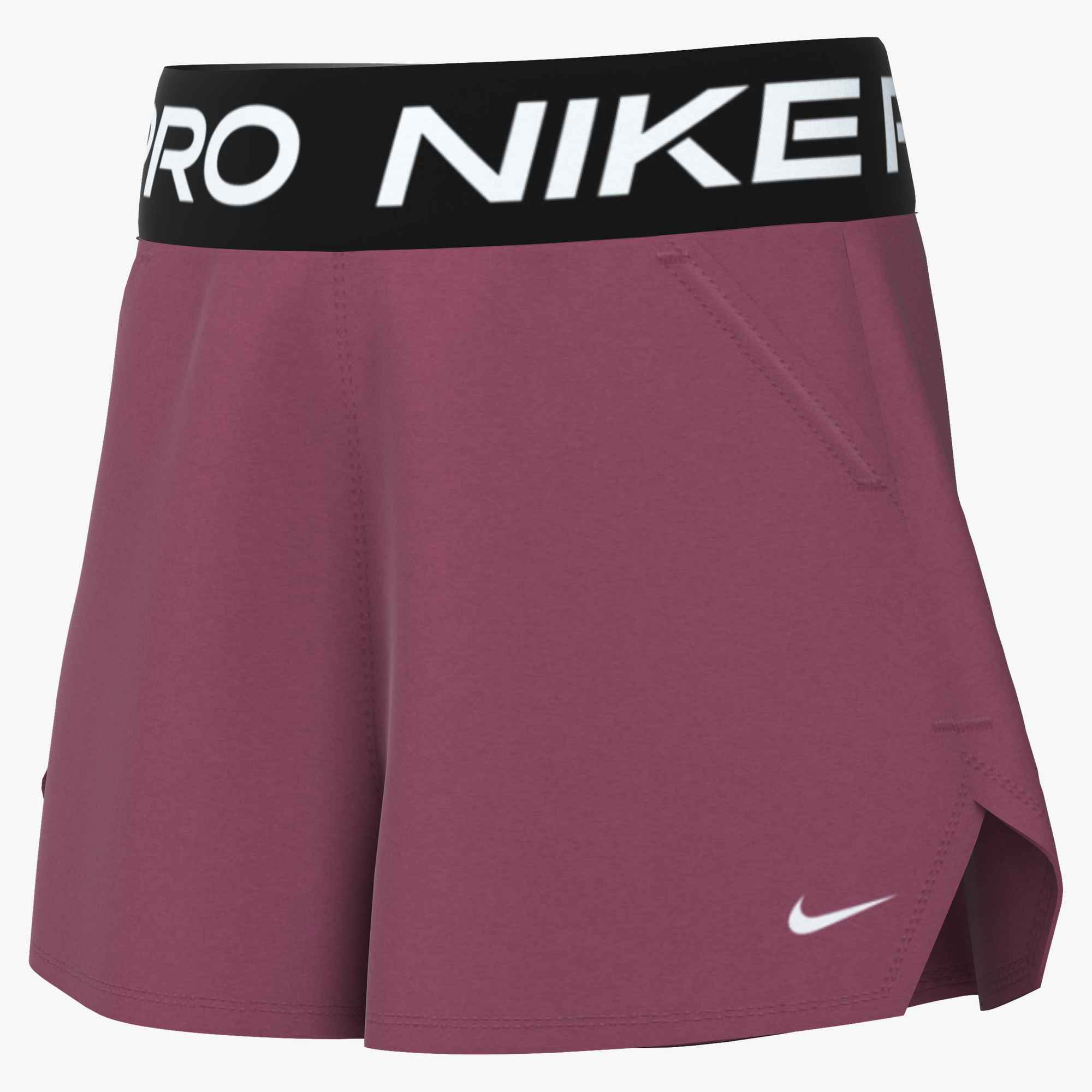 NIKE G NP DF FLC SHORT SWEET BEET/SWEET BEET/BLACK/WH