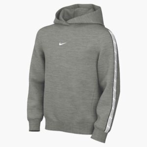 NIKE K NSW CLUB+ FLC HDY DK GREY HEATHER/WHITE/WHITE