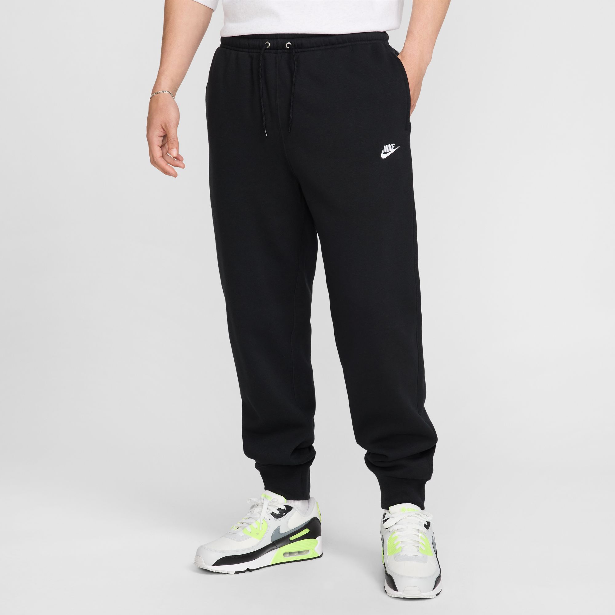 NIKE M NK CLUB BB JOGGER BLACK/BLACK/WHITE
