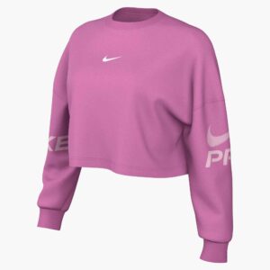 NIKE W NP DF FLC CREW TT GRX PLAYFUL PINK/PINK FOAM/WHITE