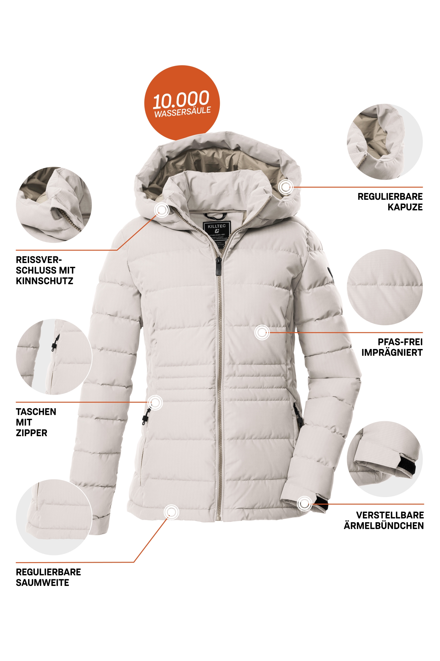 KILLTEC KOW 10 WMN QLTD JCKT WEISSER SAND – Bild 5