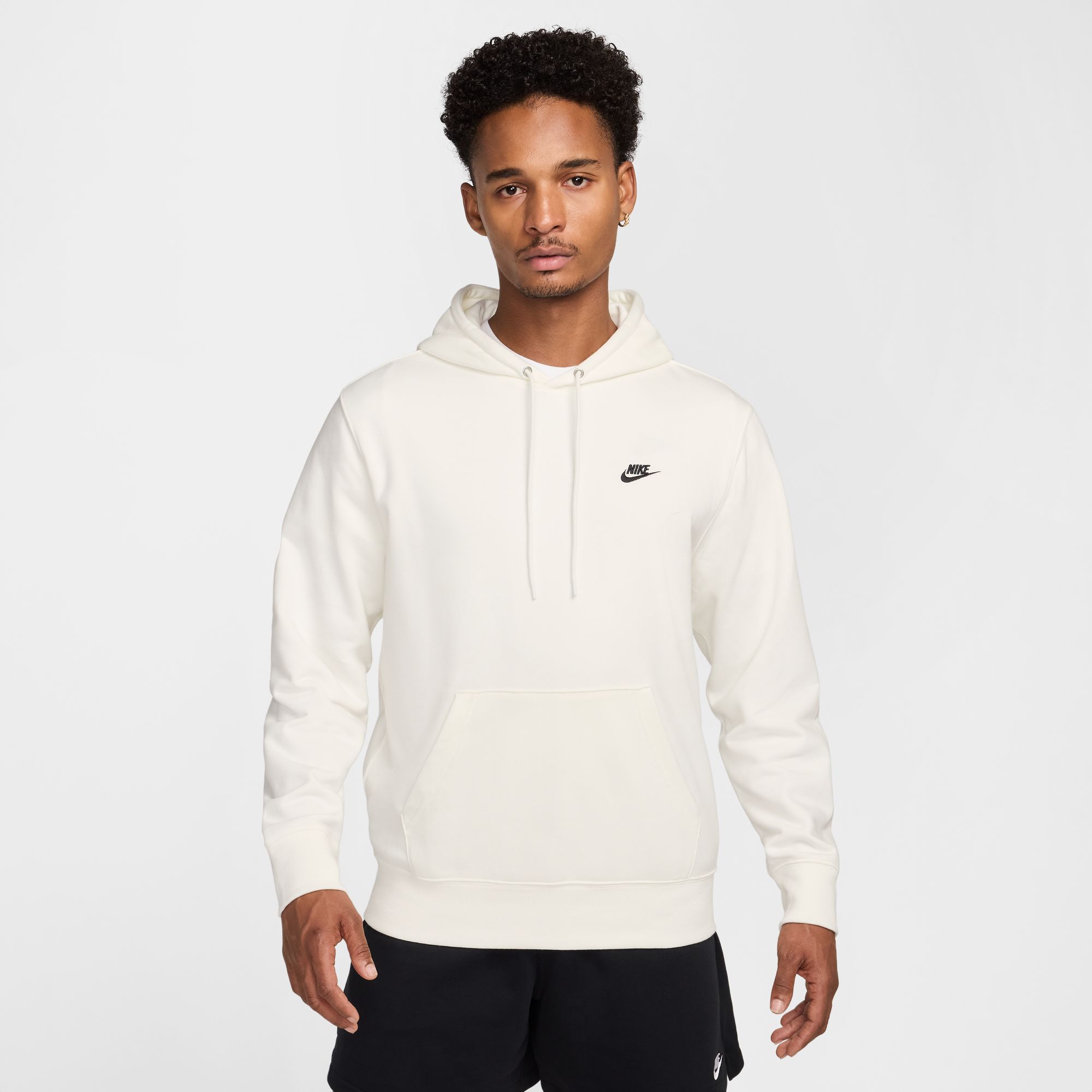 NIKE M NK CLUB FT PO HOODIE SAIL/SAIL/BLACK