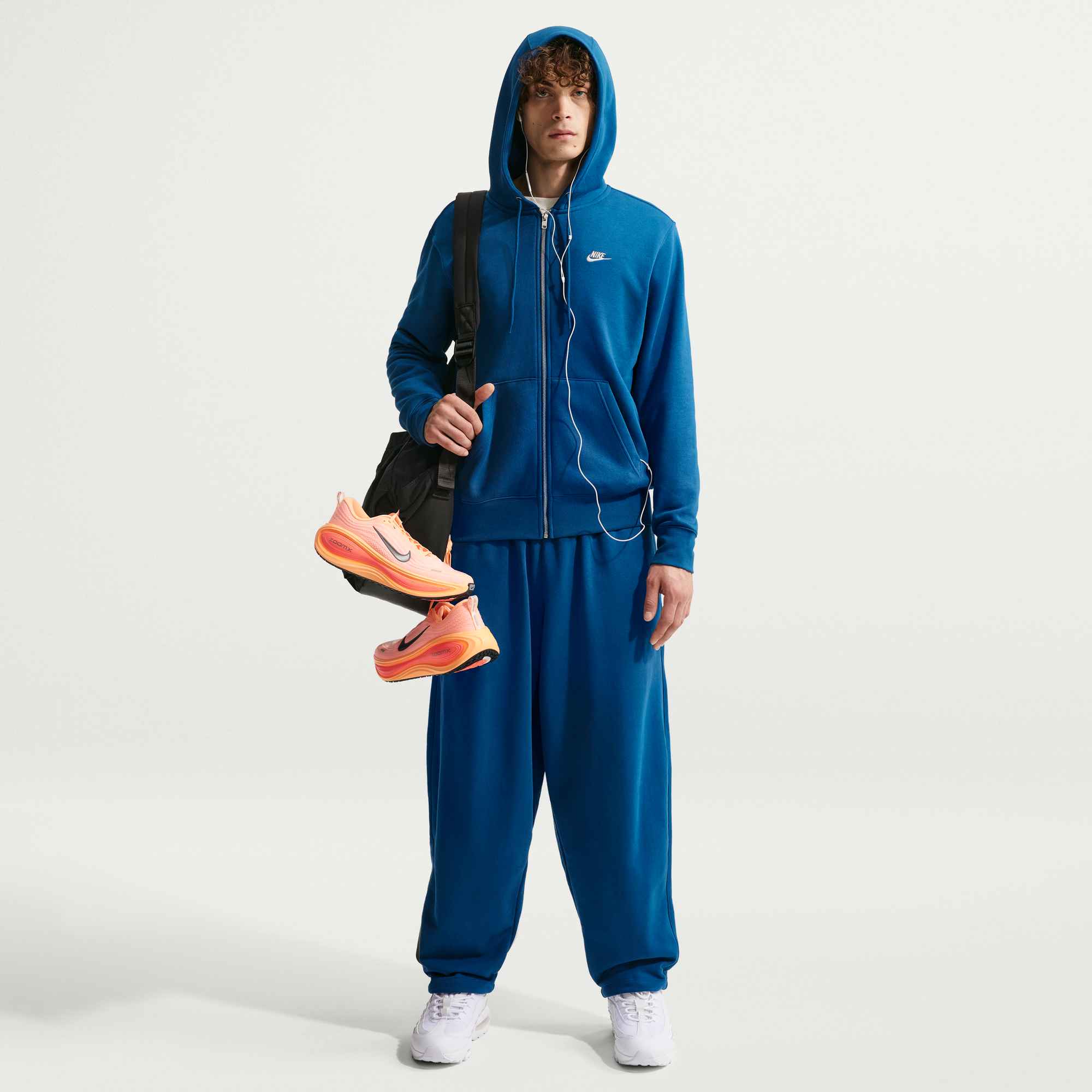NIKE M NK CLUB BB FZ HOODIE COURT BLUE/COURT BLUE/LT KHAKI